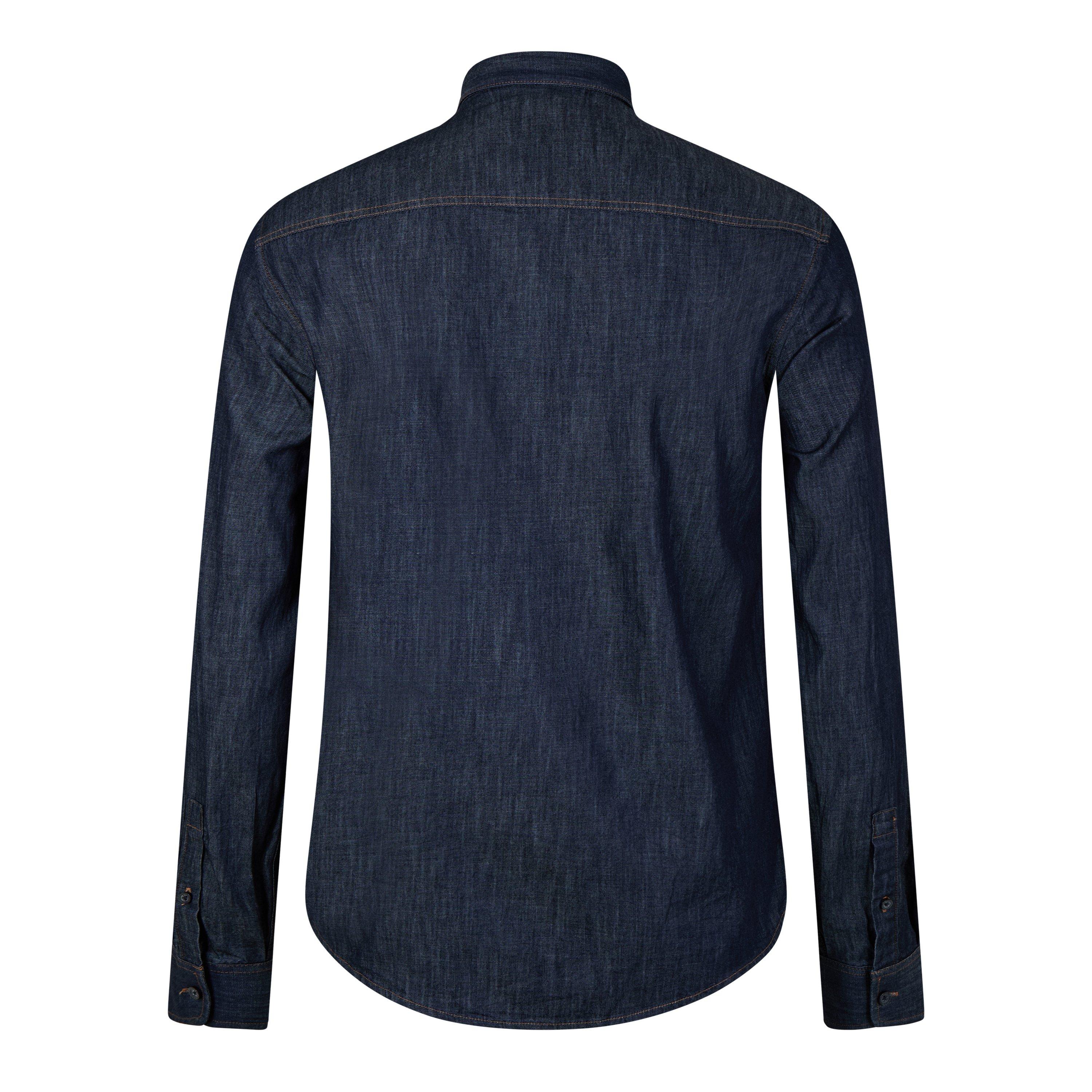 Indigo Denim - Armani Exchange - Men's Plain Long-Sleeve Shirt - 5