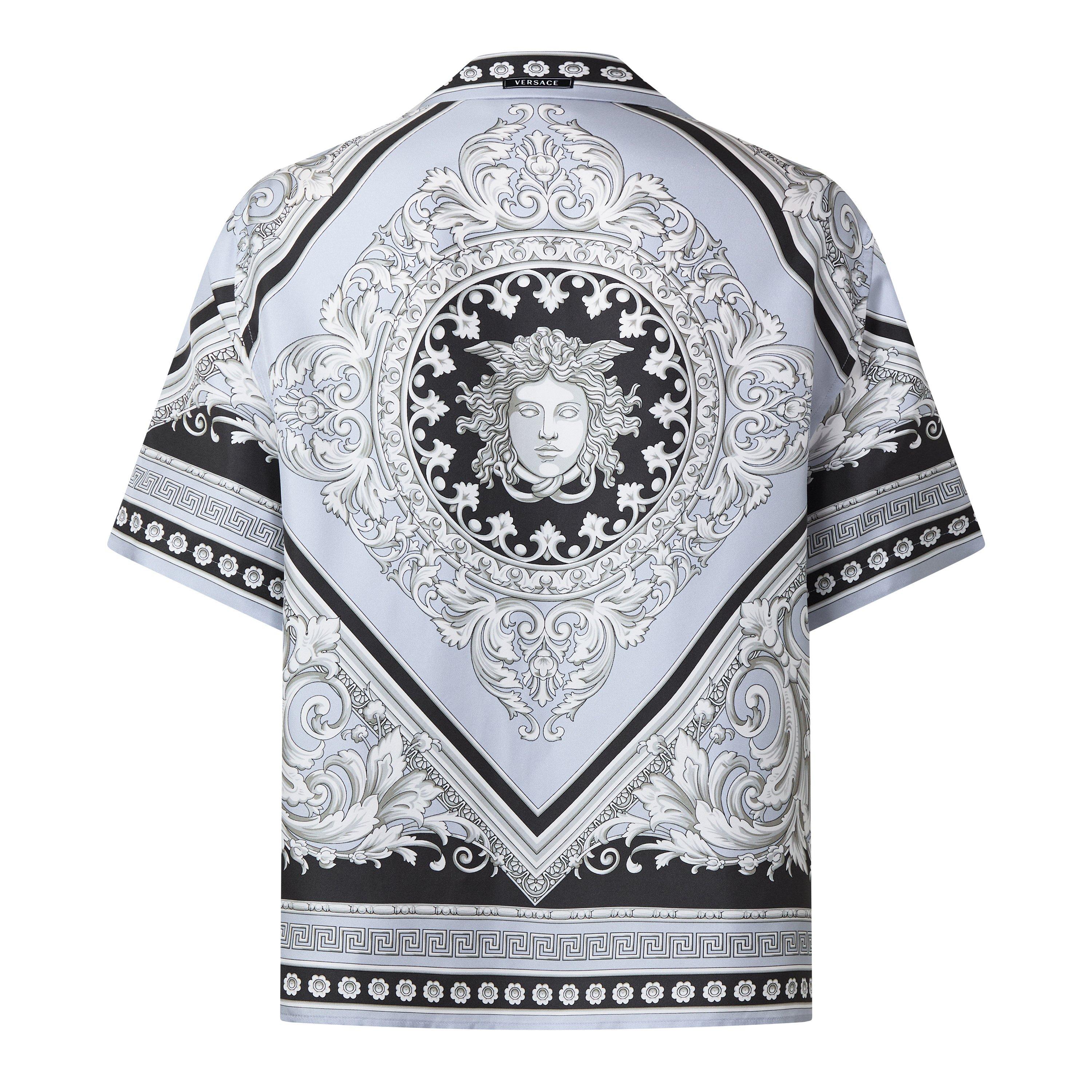 Pearl Grey/Blck - Versace - Versace SS Silk Shrt Sn72 - 2