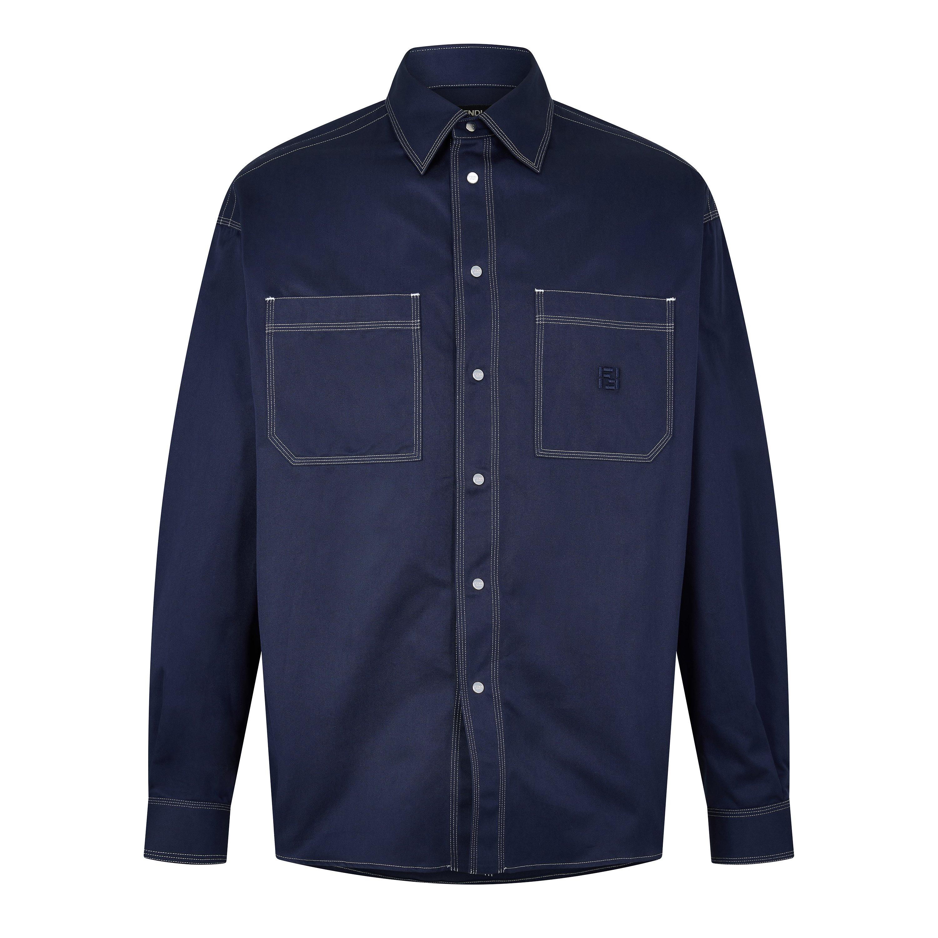 Navy - Fendi - Fendi Stitch LS Shrt Sn63 - 1