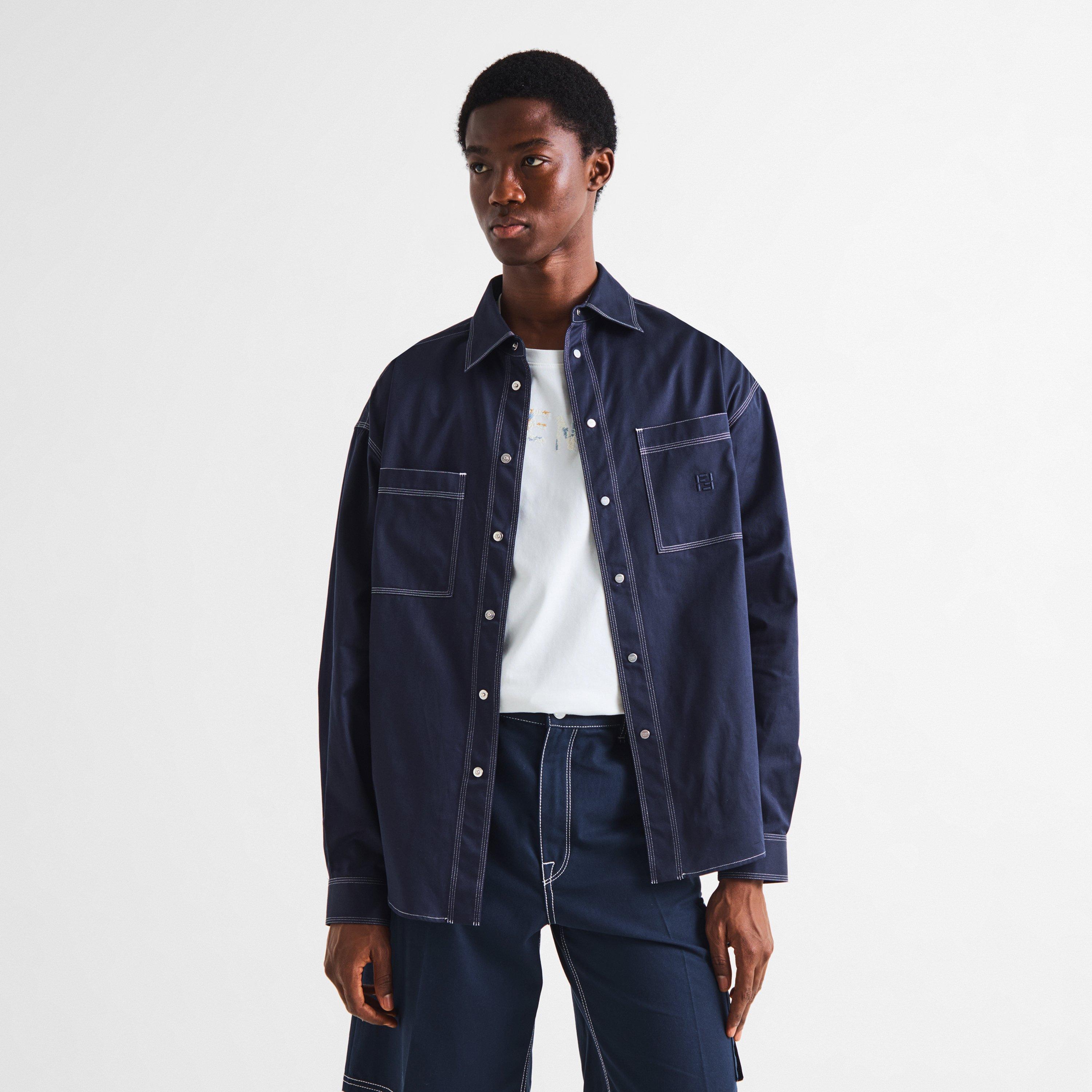 Navy - Fendi - Fendi Stitch LS Shrt Sn63 - 3