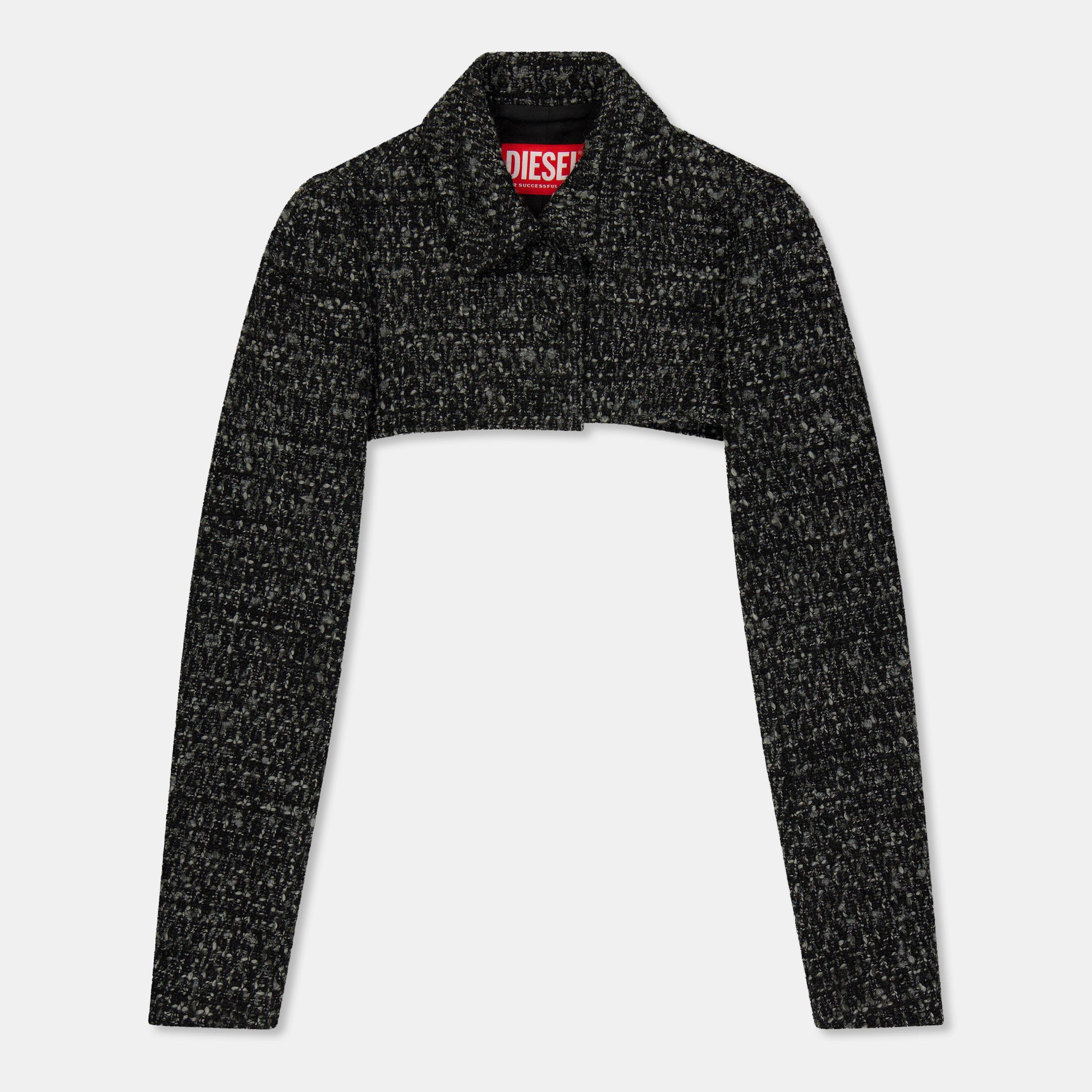 Diesel Women's 9Xxa G-Anne Bouclv© Tweed Long Sleeve Ultra-Cropped Blazer - 12