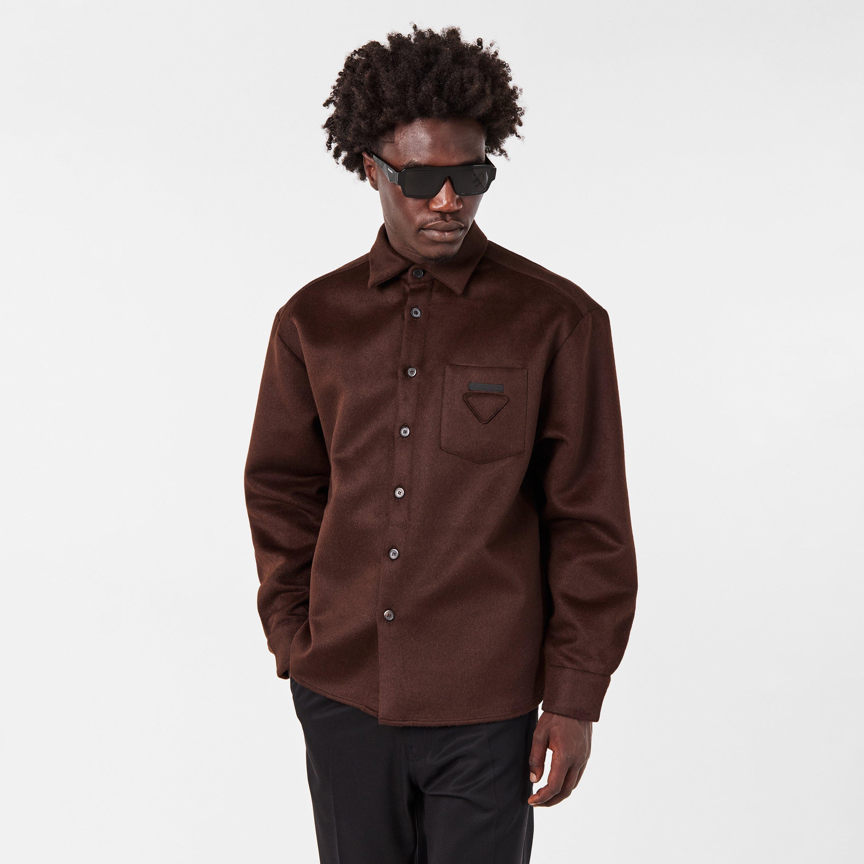 Cacao - Prada - Men's Long Sleeve Plain Shirt - 3
