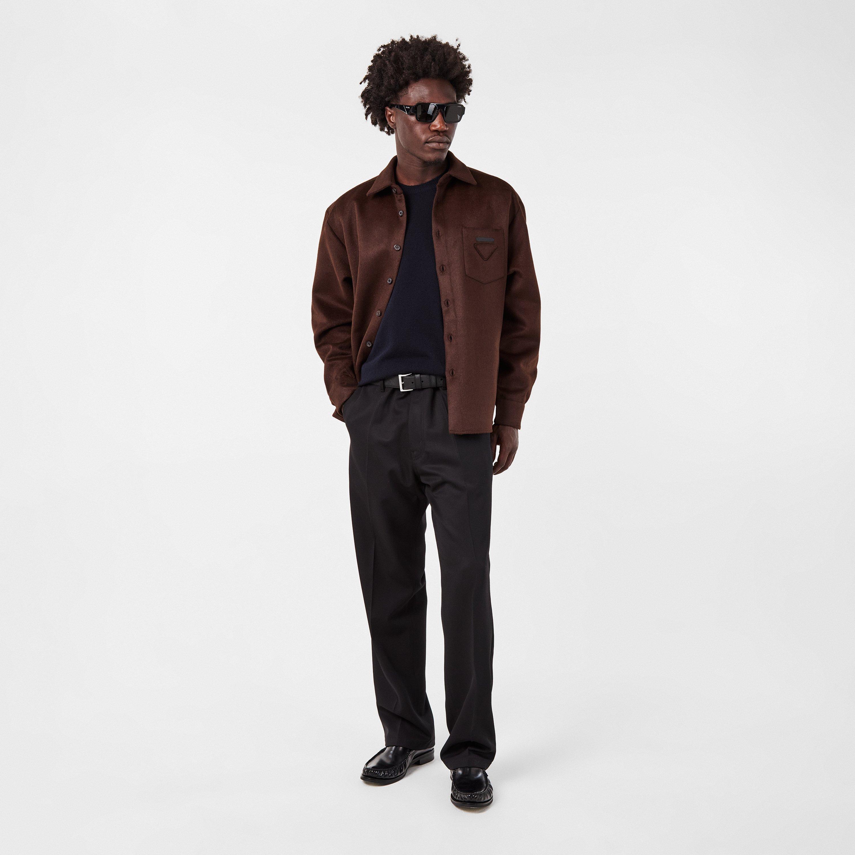 Cacao - Prada - Men's Long Sleeve Plain Shirt - 6