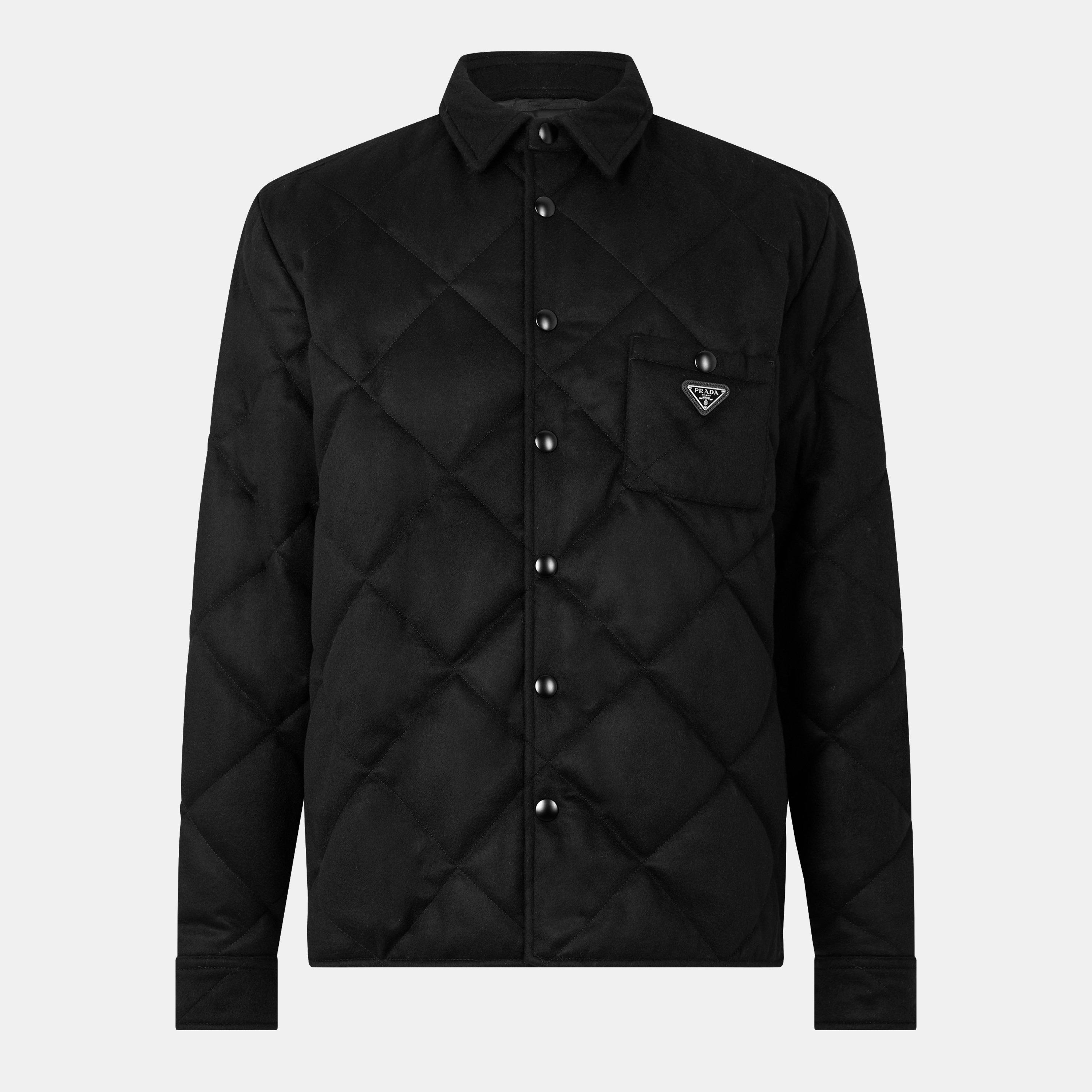Prada Men's Long Sleeve Patterned Shirt - Nero - S