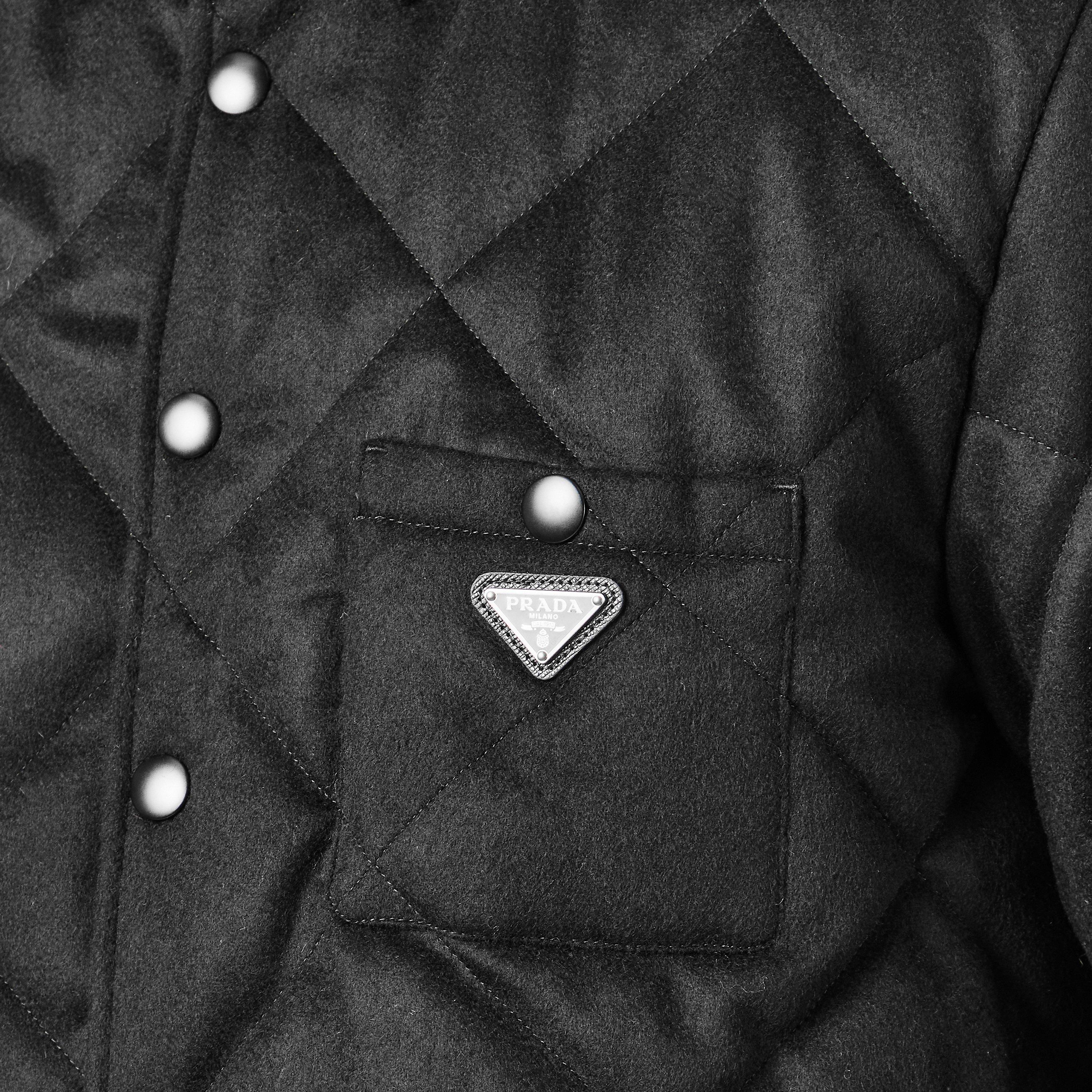 Nero - Prada - Men's Patterned Long-Sleeve Shirt - 5