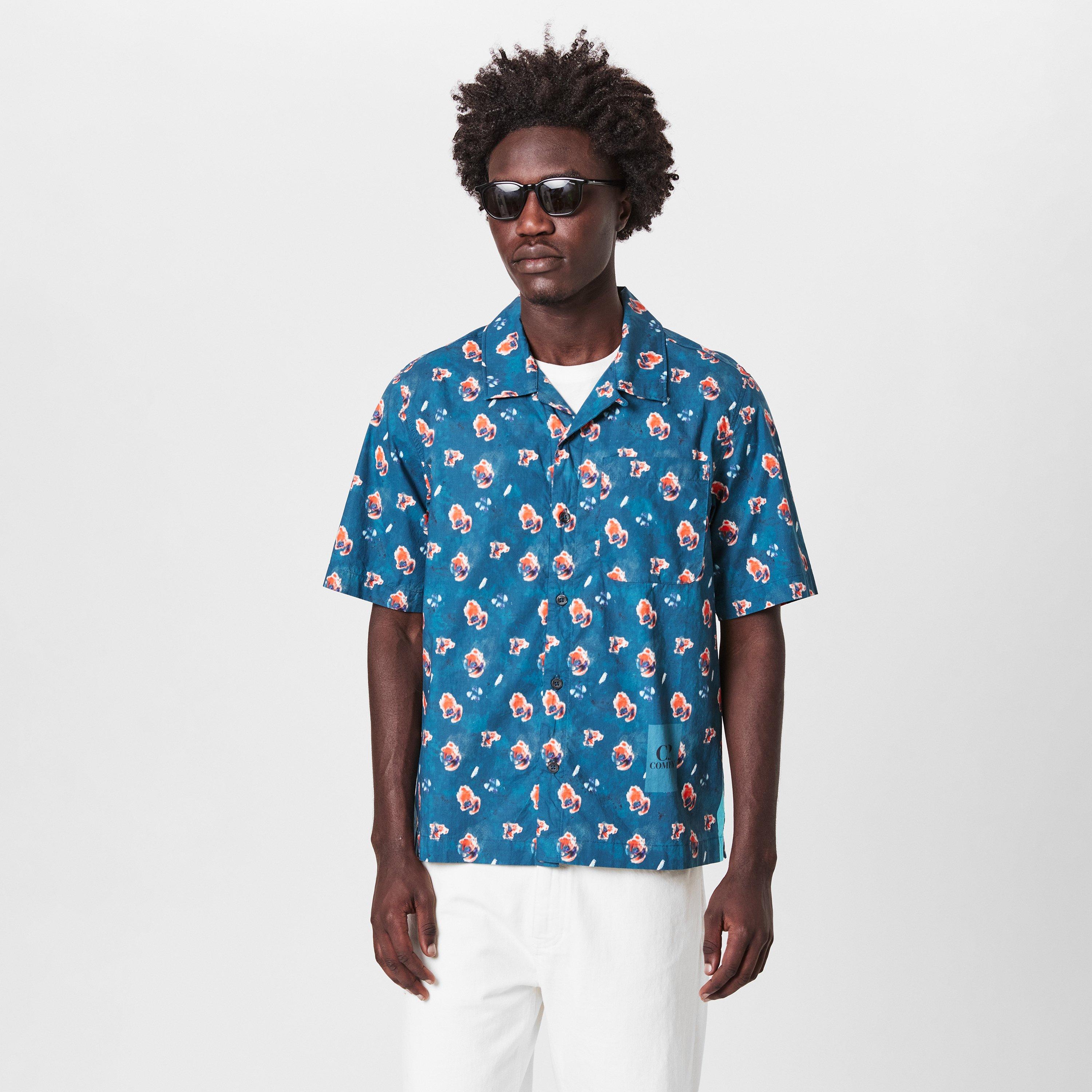 Ink Blue 848 - CP Company - Sponged Short Sleeve Shirt - 3