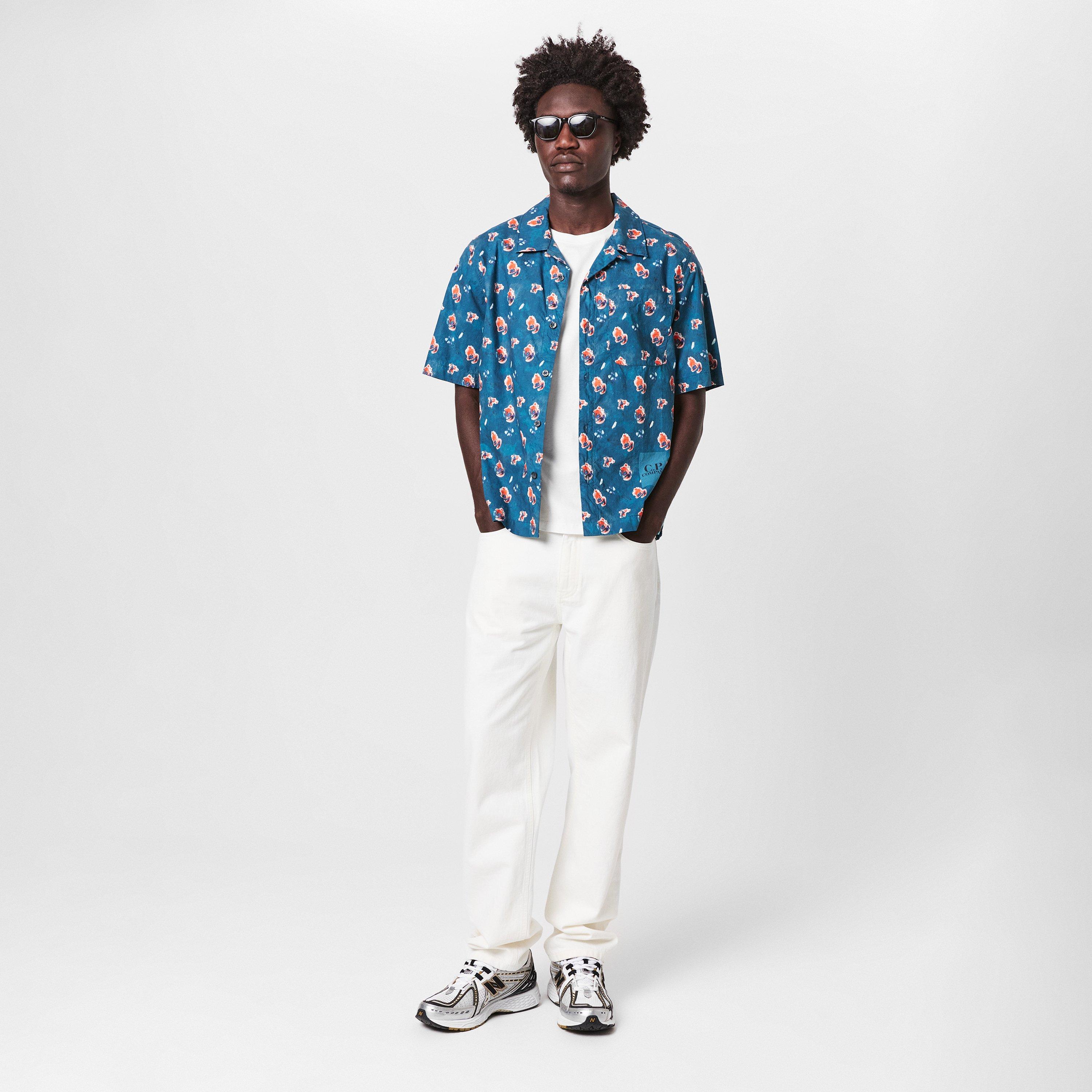 Ink Blue 848 - CP Company - Sponged Short Sleeve Shirt - 6