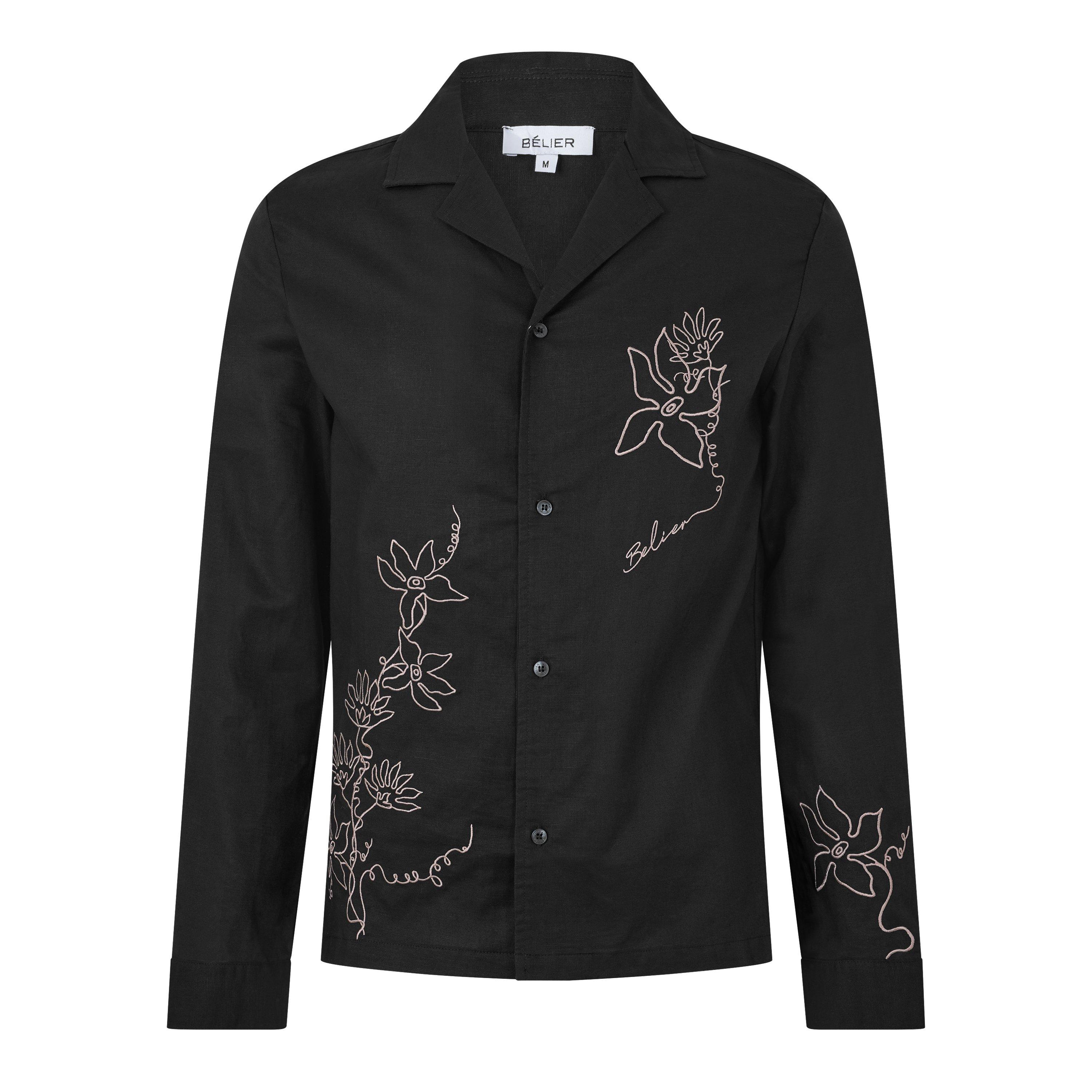 Black - BELIER - BELIER Emb Lin Shirt Sn63 - 1