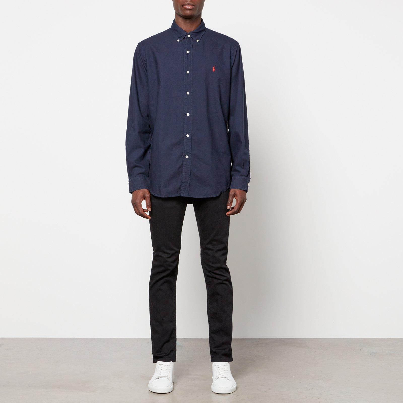 Navy - Ralph Lauren - Men's Long Sleeve Oxford Shirt - 3