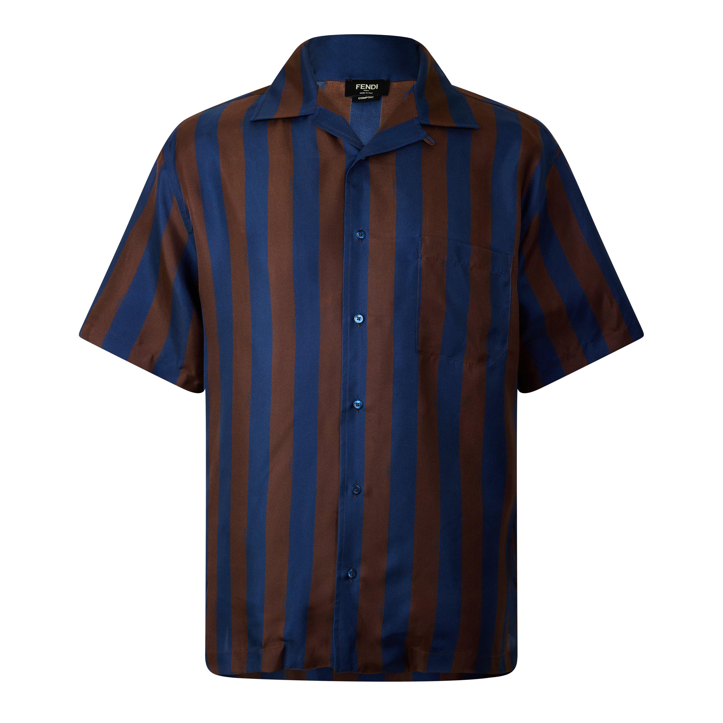 Navy/Wine - Fendi - Fendi Silk Shirt Sn63 - 1