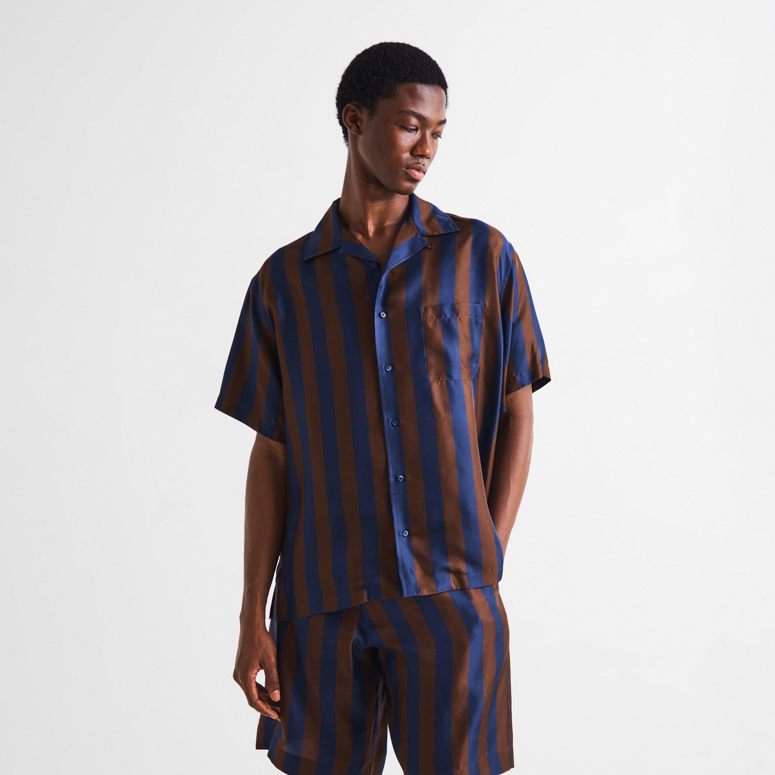 Navy/Wine - Fendi - Fendi Silk Shirt Sn63 - 3