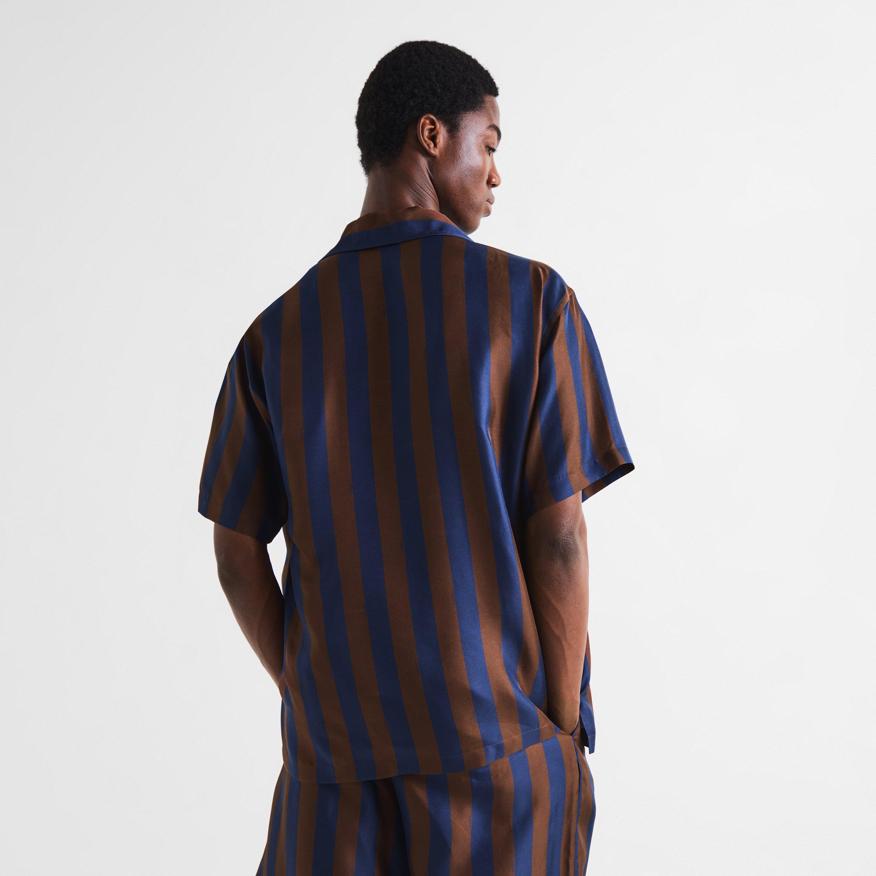 Navy/Wine - Fendi - Fendi Silk Shirt Sn63 - 4