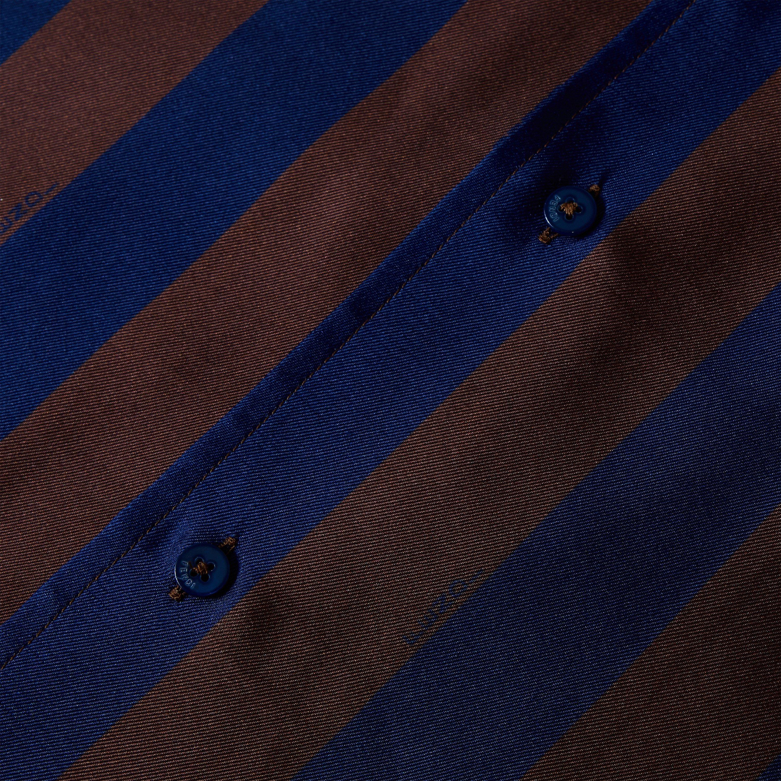 Navy/Wine - Fendi - Fendi Silk Shirt Sn63 - 3
