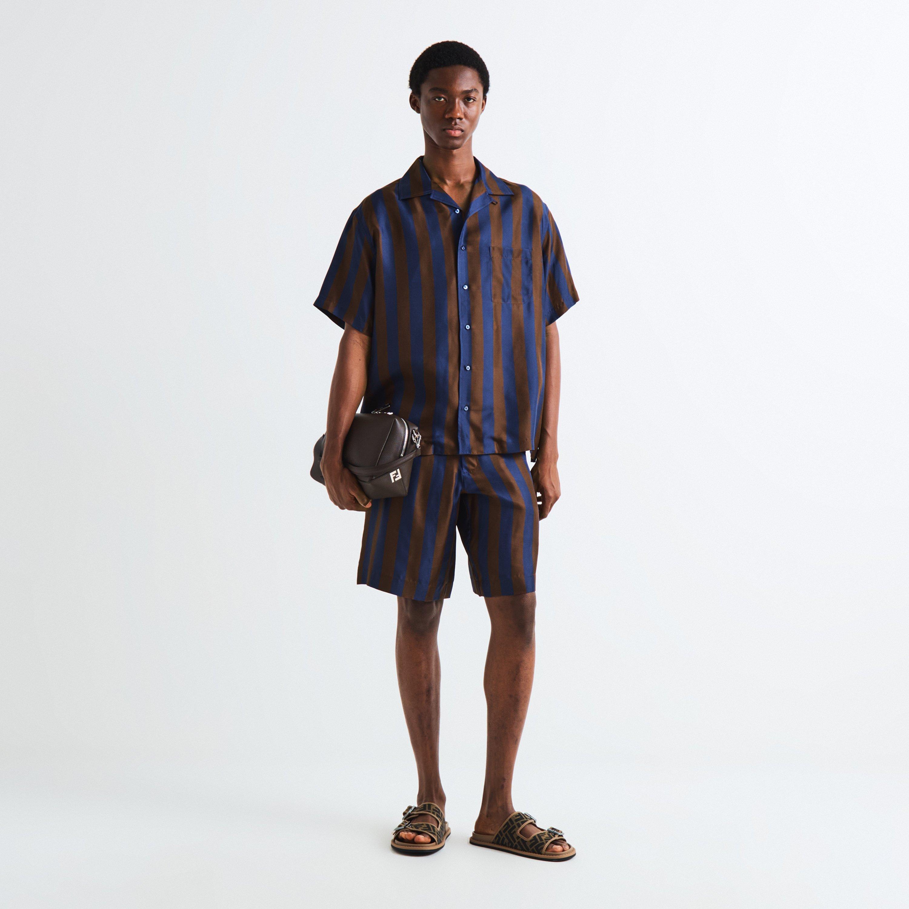 Navy/Wine - Fendi - Fendi Silk Shirt Sn63 - 6