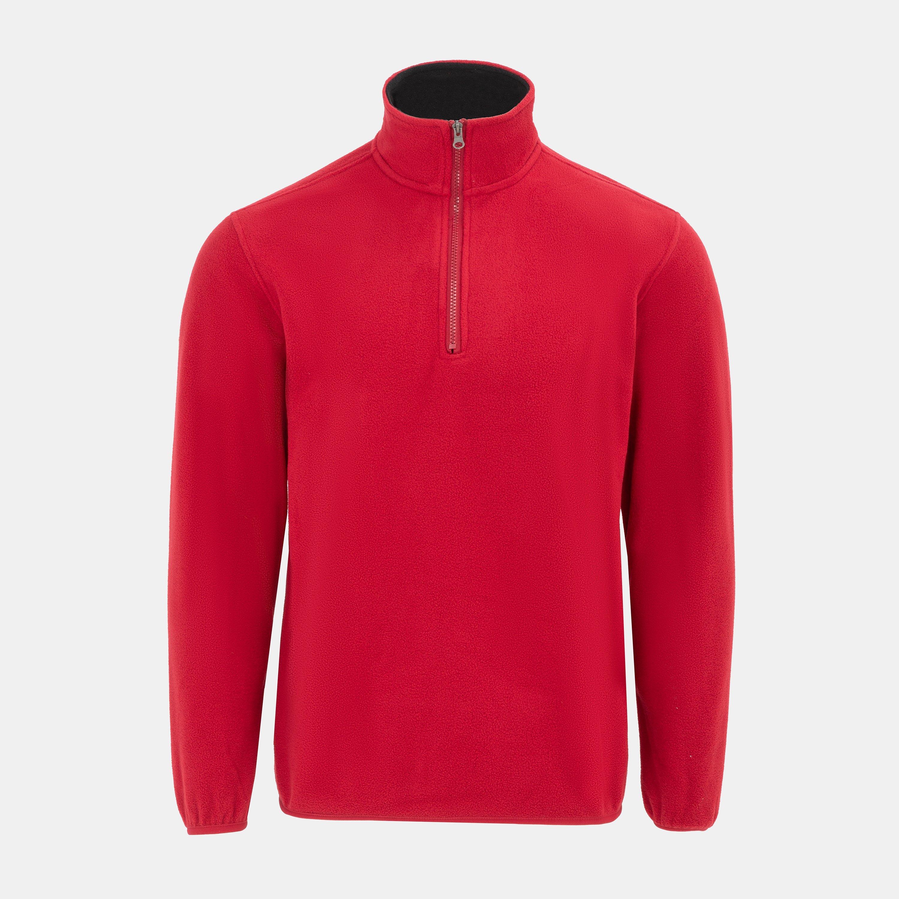 Red - Donnay - Quarter Zip Fleece Jacket Mens - 1
