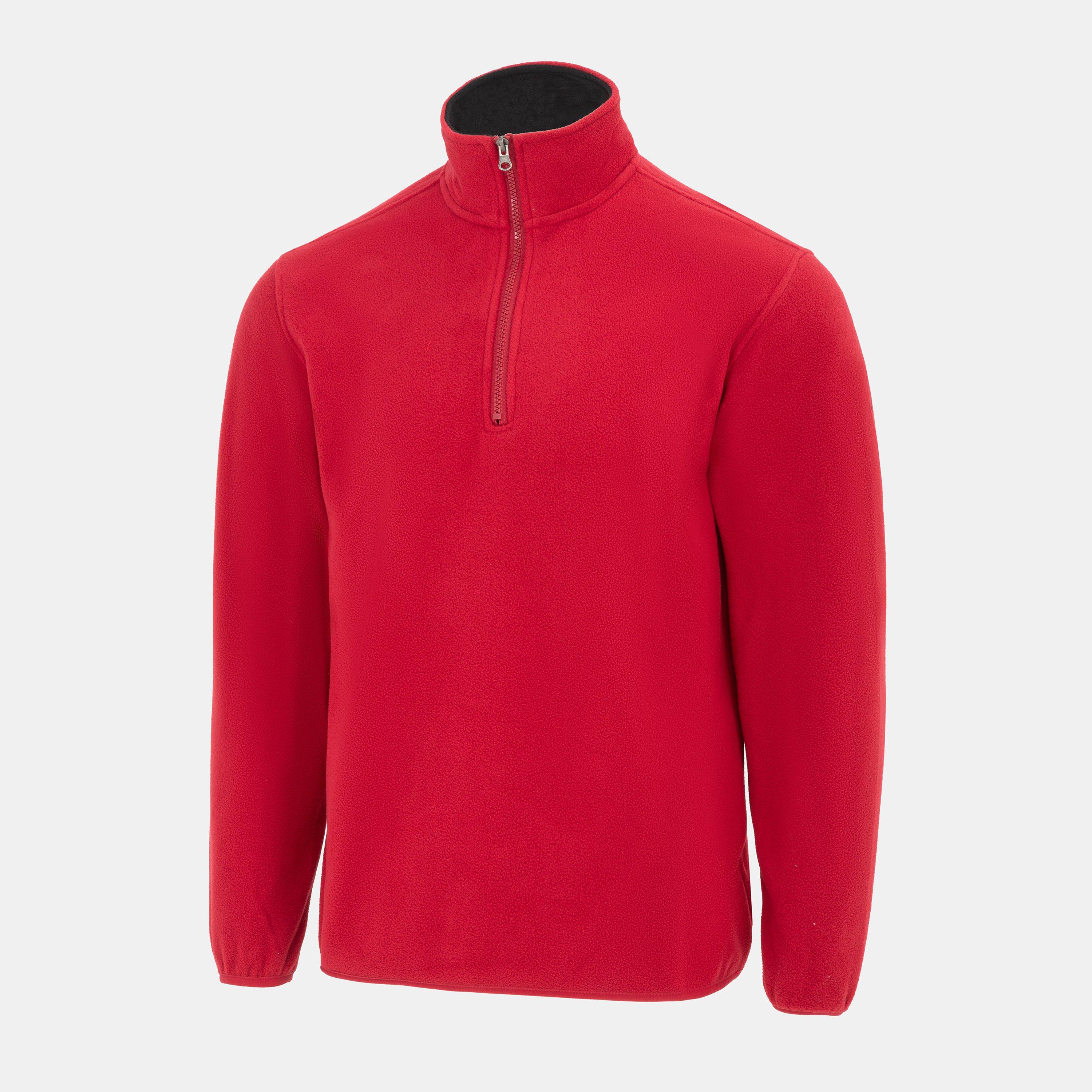 Red - Donnay - Quarter Zip Fleece Jacket Mens - 3