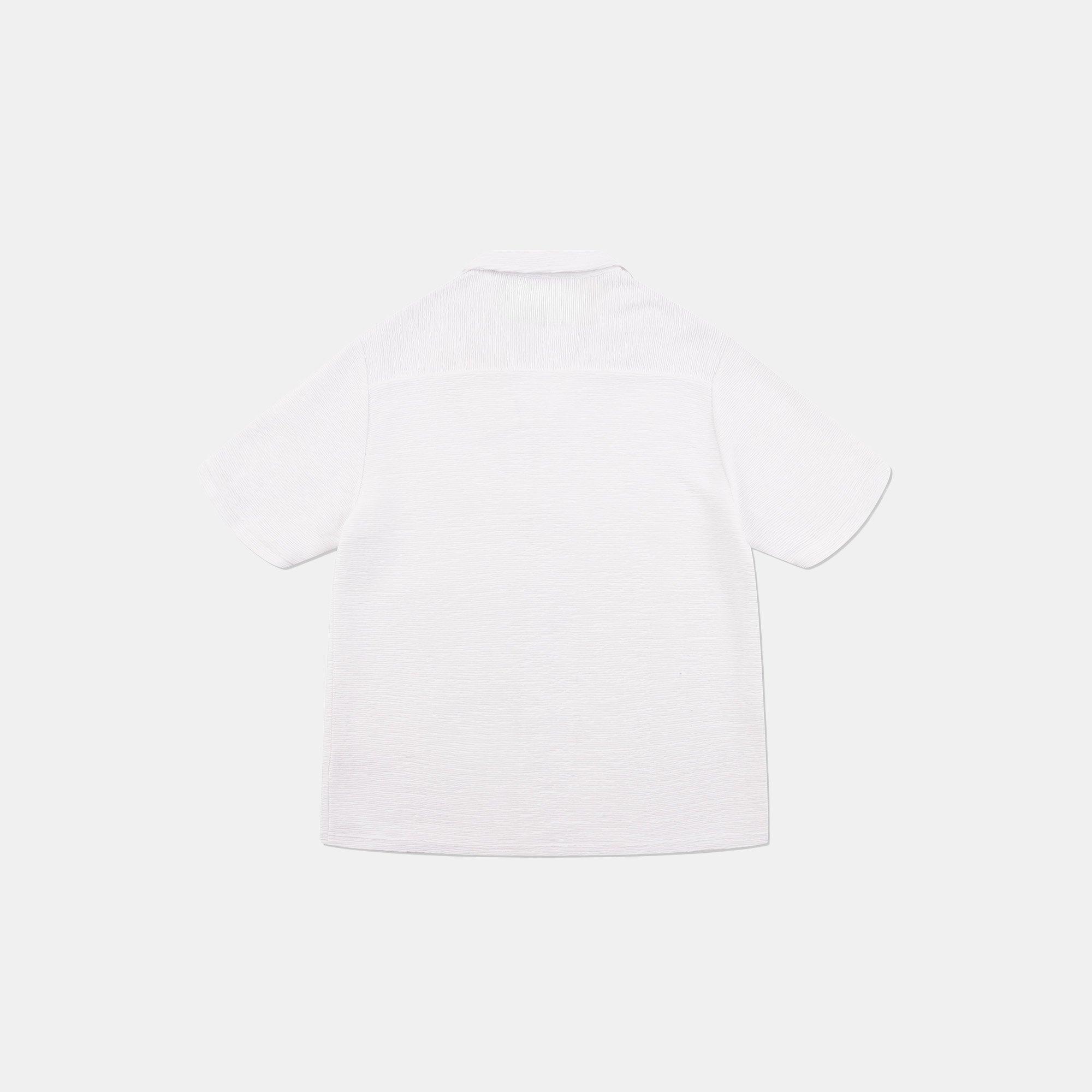 White - Prevu - Men's Ottoman Short Sleeve Plain Shirt - 2