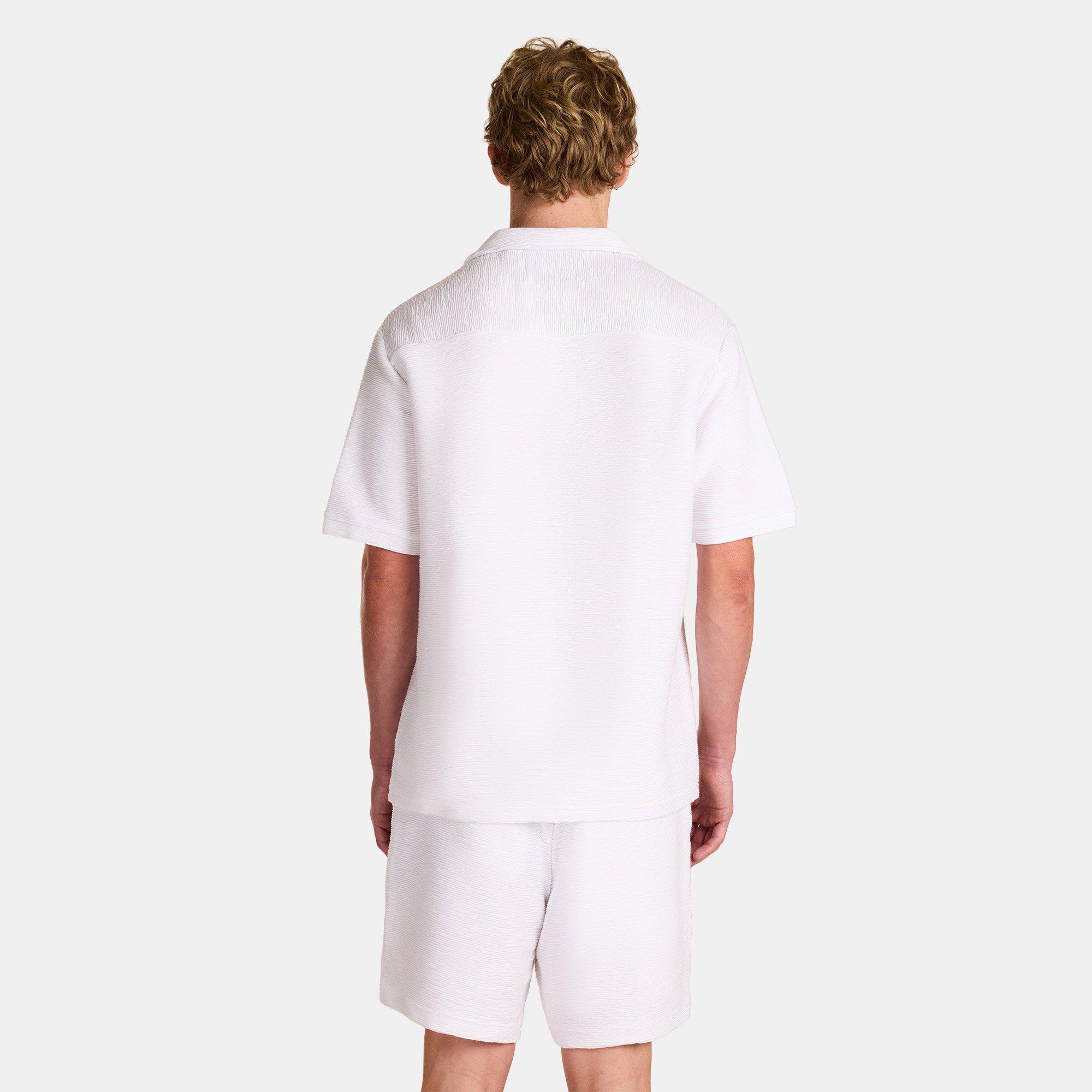 White - Prevu - Men's Ottoman Short Sleeve Plain Shirt - 4