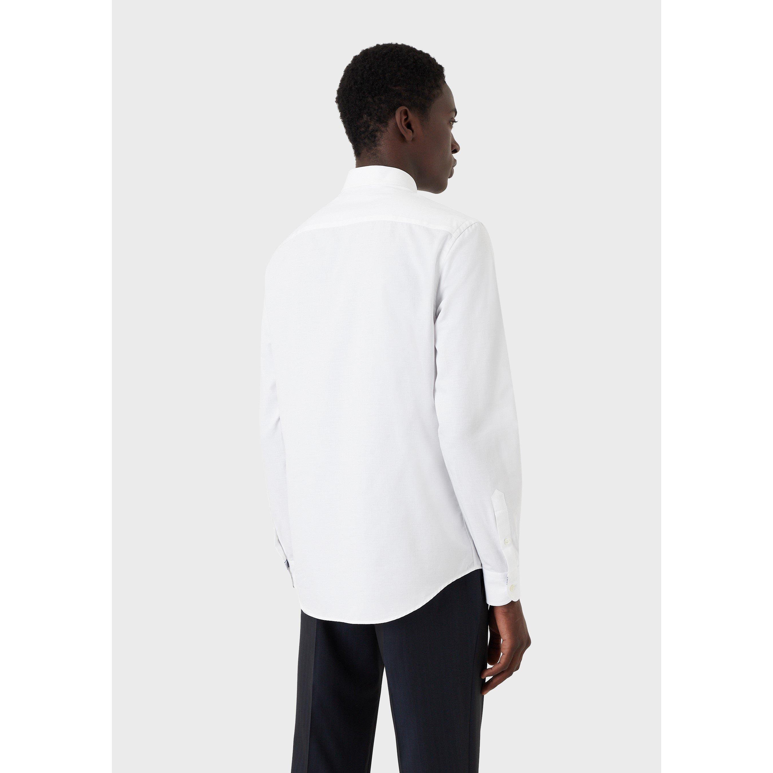 Bianco - Emporio Armani - Men's Long-Sleeve Plain Shirt - 3