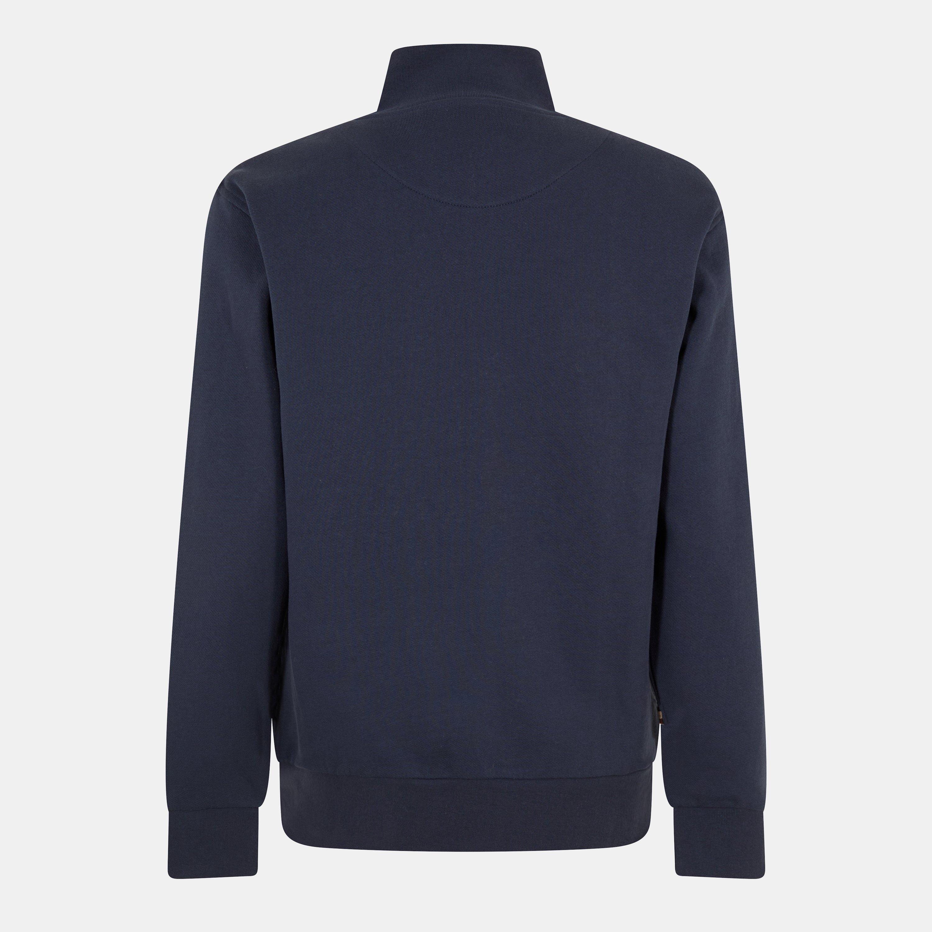 Navy - Aquascutum - Men's Quarter-Zip Fleece - 2