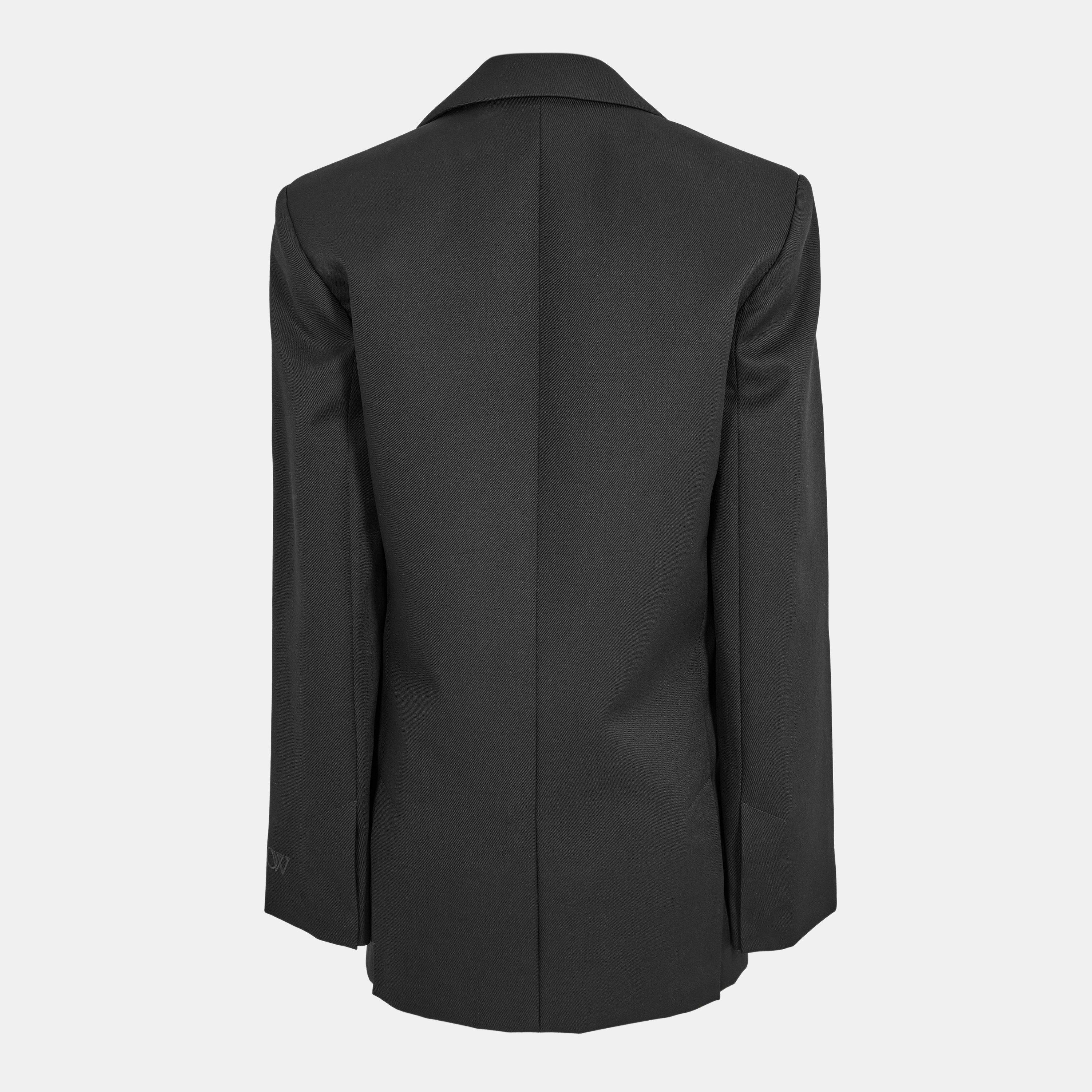 Black - Off White - Women's Suit Jacket - 2