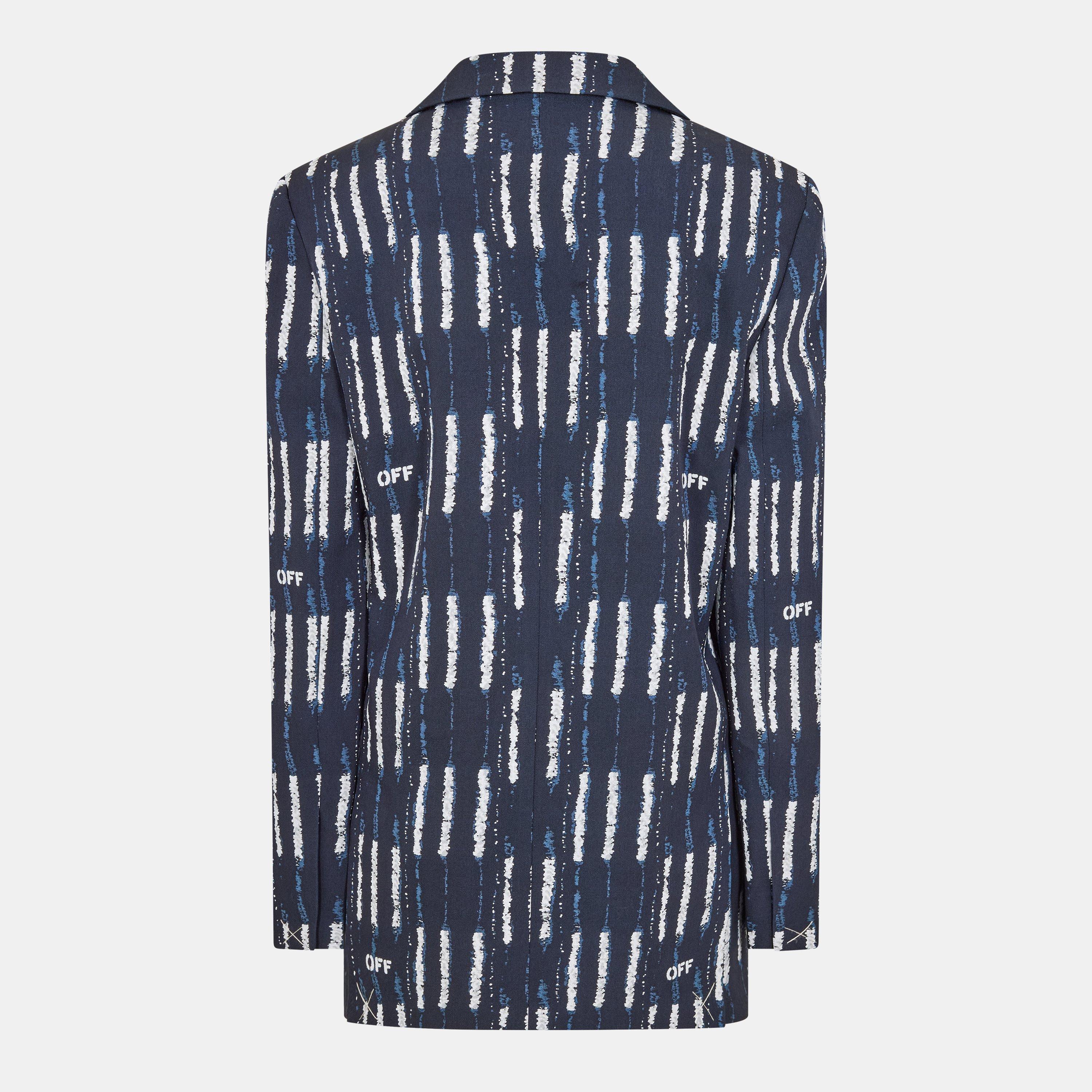 Blue/White - Off White - Women's Suit Jacket - 2