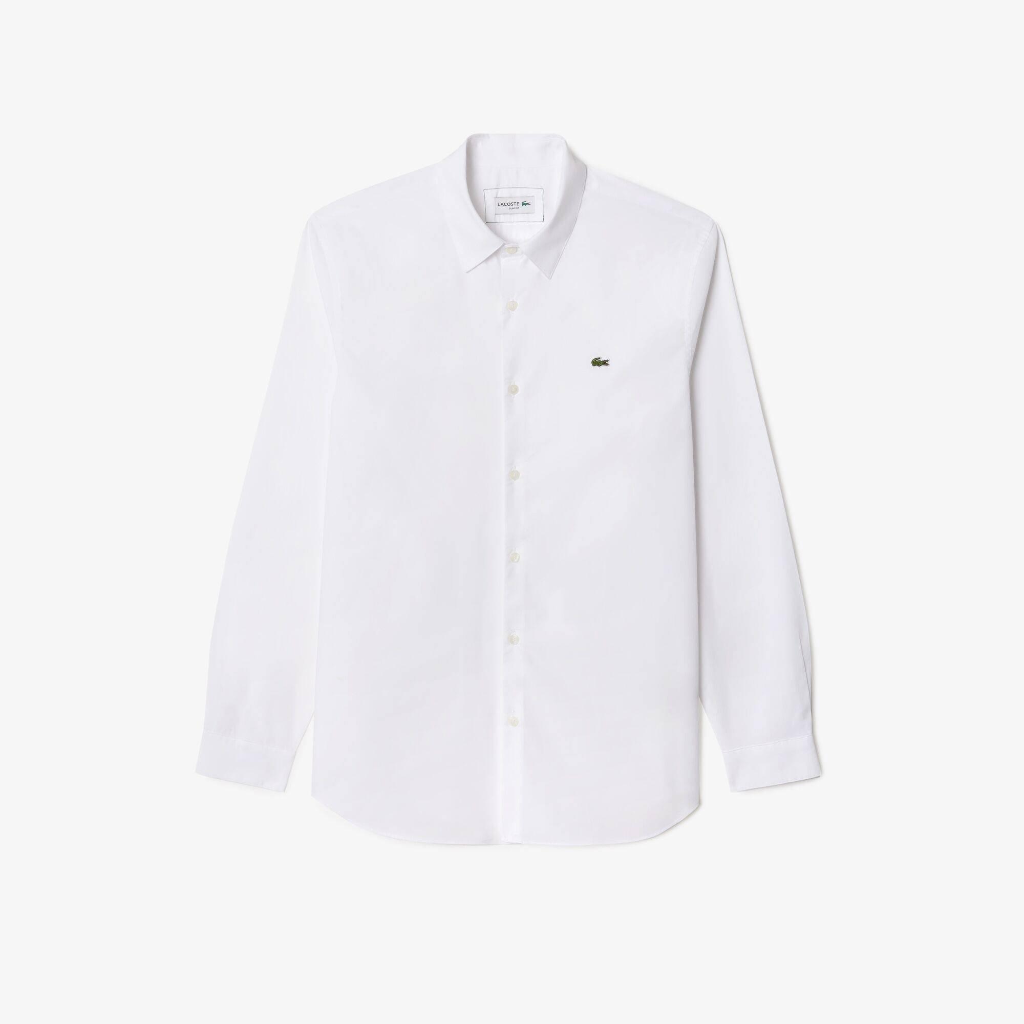 Lacoste Men's Long-Sleeve Oxford Shirt - White 001 - 2XL