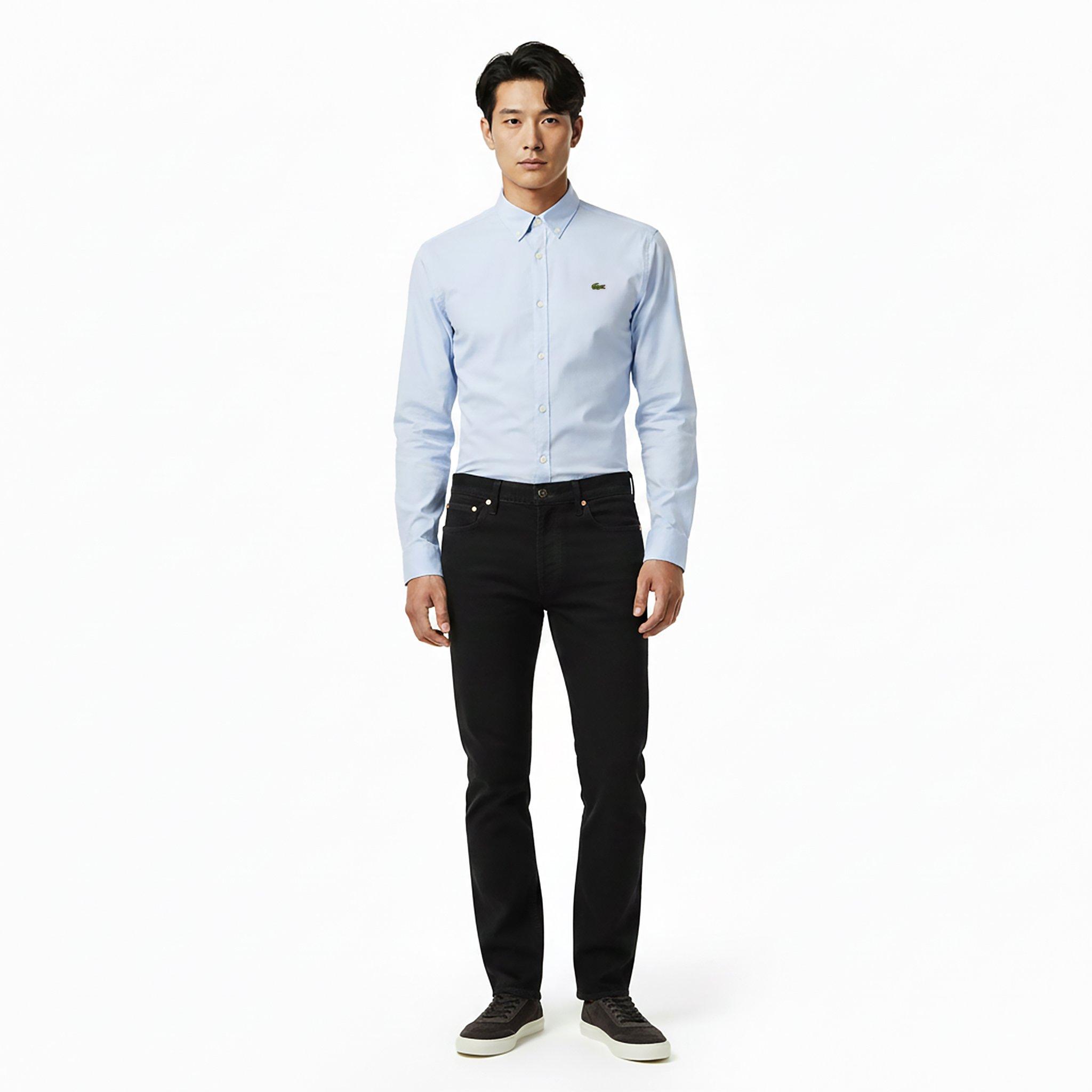 Blue J2G - Lacoste - Men's Long-Sleeve Oxford Shirt - 6