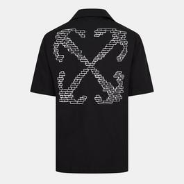 Off White Men's Brick Arrow Bowling Shirt, Logo