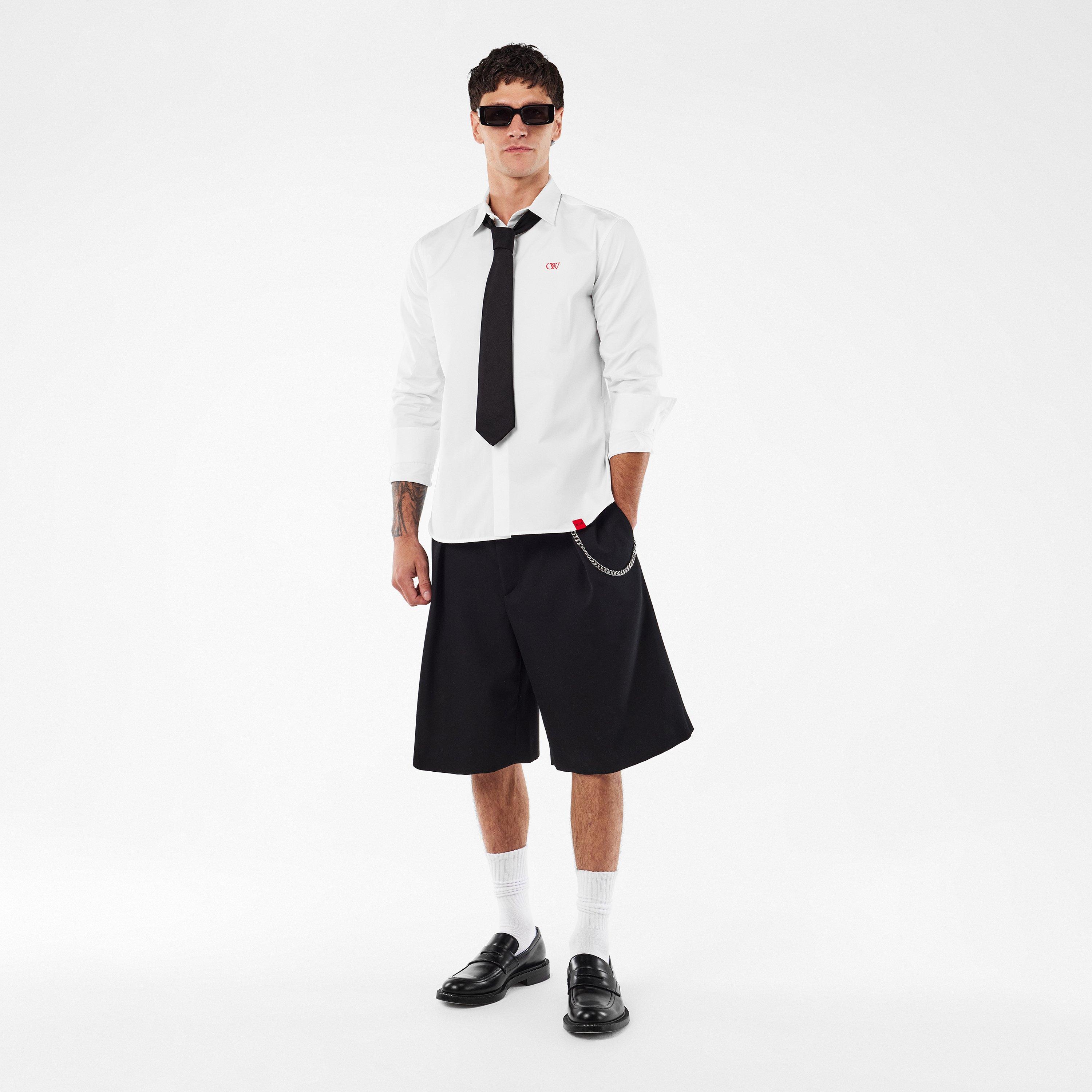 White/Red - Off White - Men's Long-Sleeve Dress Shirt - 6