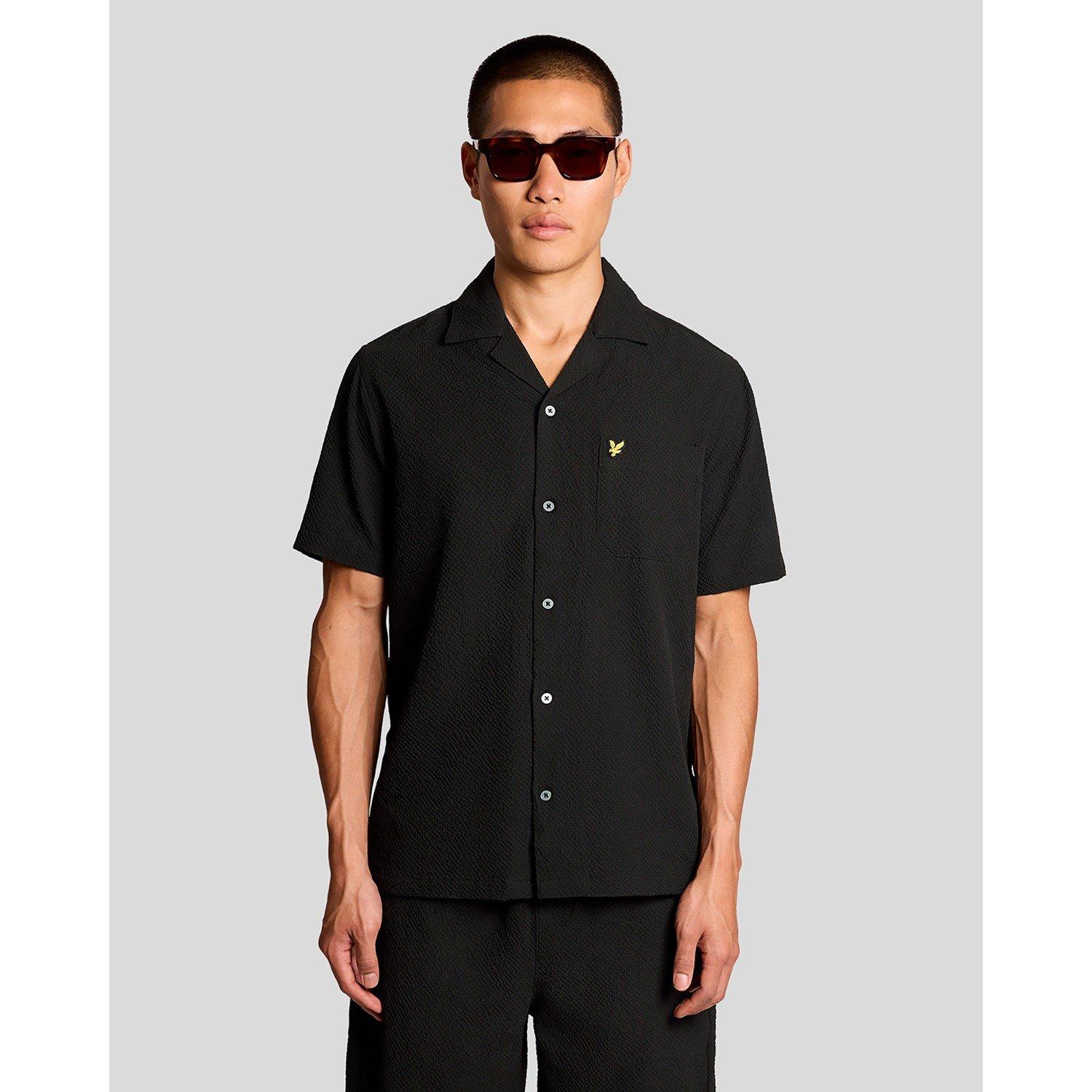 Lyle And Scott Men's Patterned Short Sleeve Shirt - Black Z865 - XL