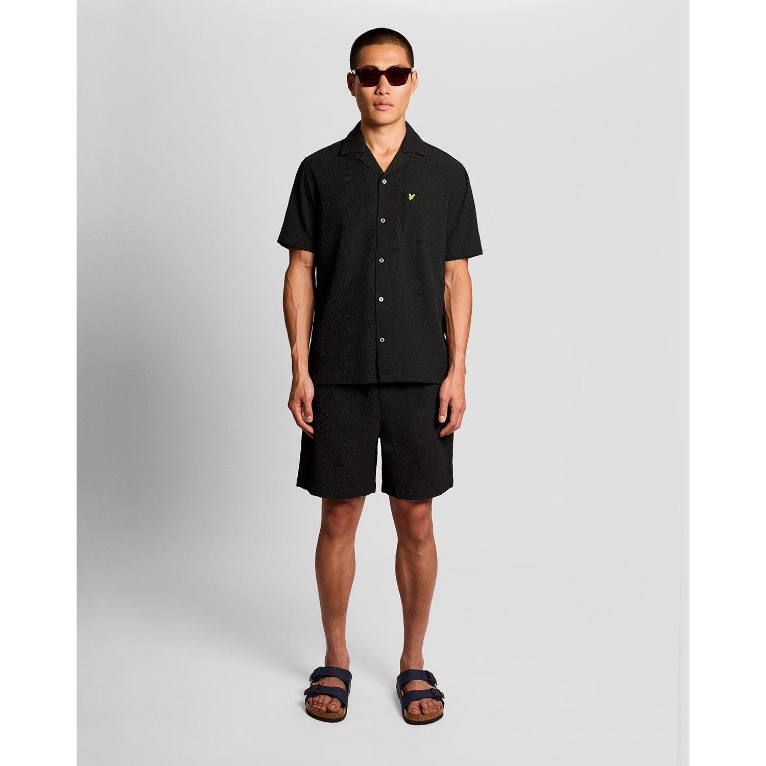 Black Z865 - Lyle and Scott - Men's Patterned Short Sleeve Shirt - 2