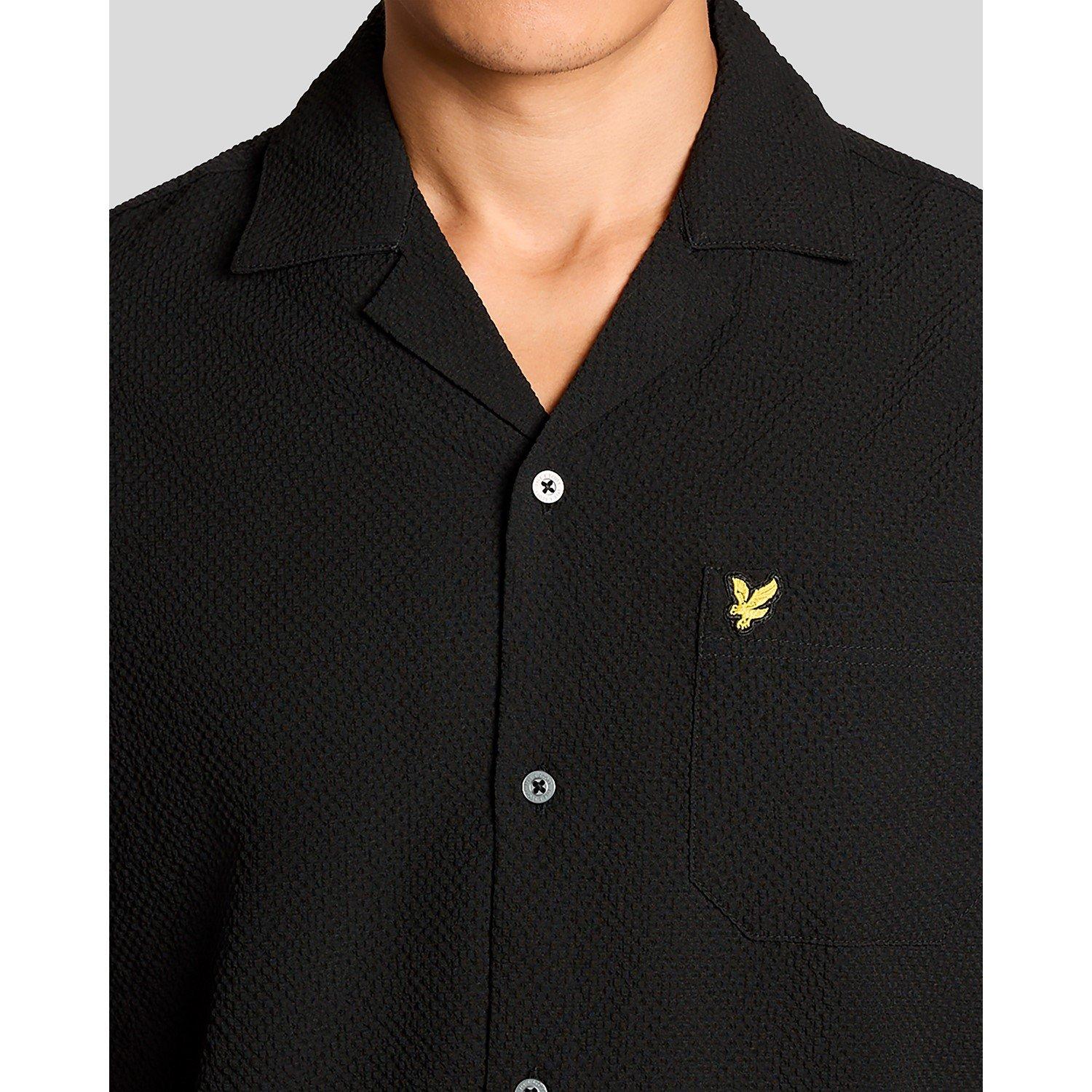 Black Z865 - Lyle and Scott - Men's Patterned Short Sleeve Shirt - 4