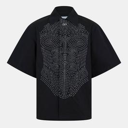Off White Men's Plain Short-Sleeve Shirt