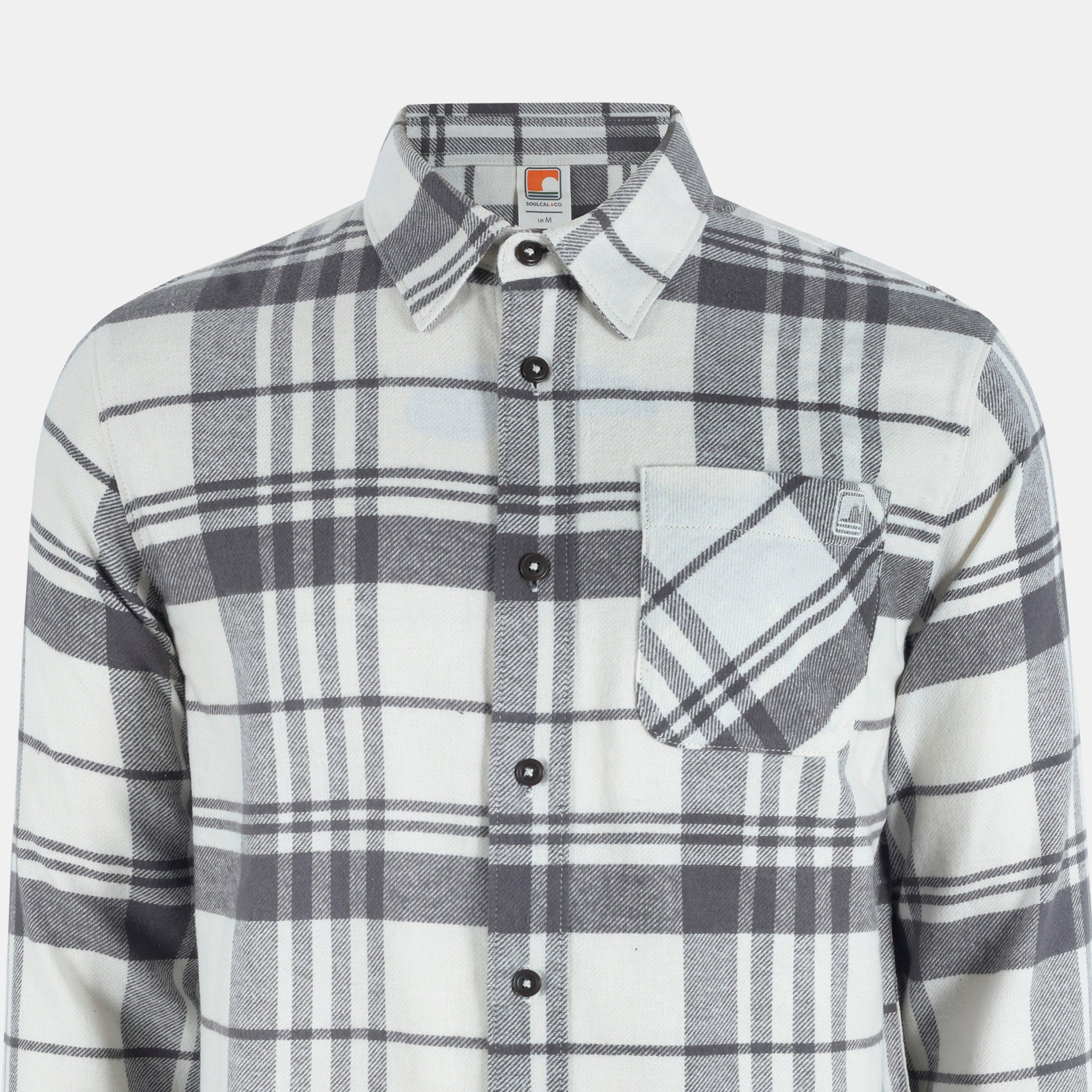 White/Grey - SoulCal - Men's Soul Check Long-Sleeve Patterned Shirt - 4