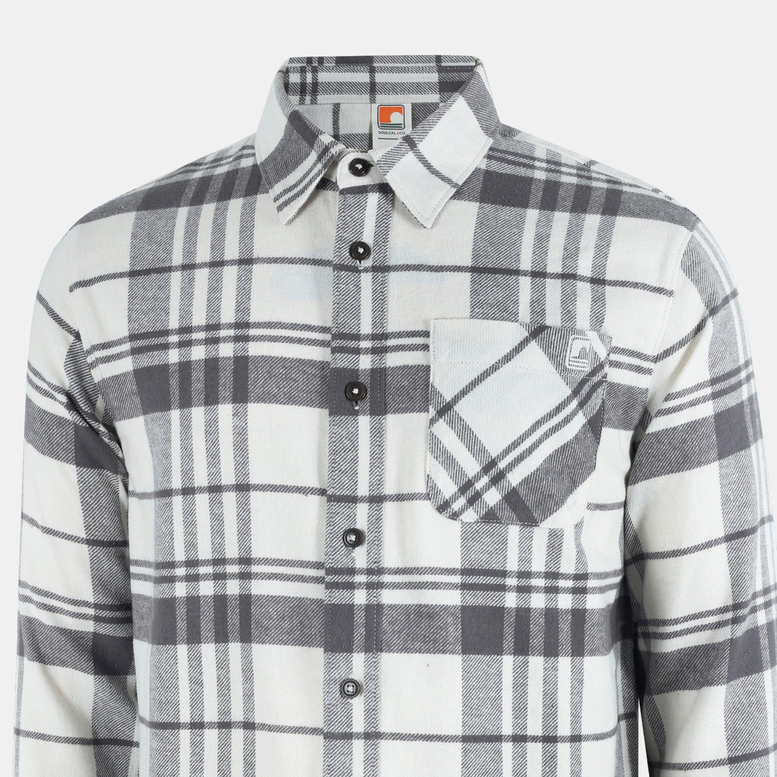 White/Grey - SoulCal - Men's Soul Check Long-Sleeve Patterned Shirt - 5