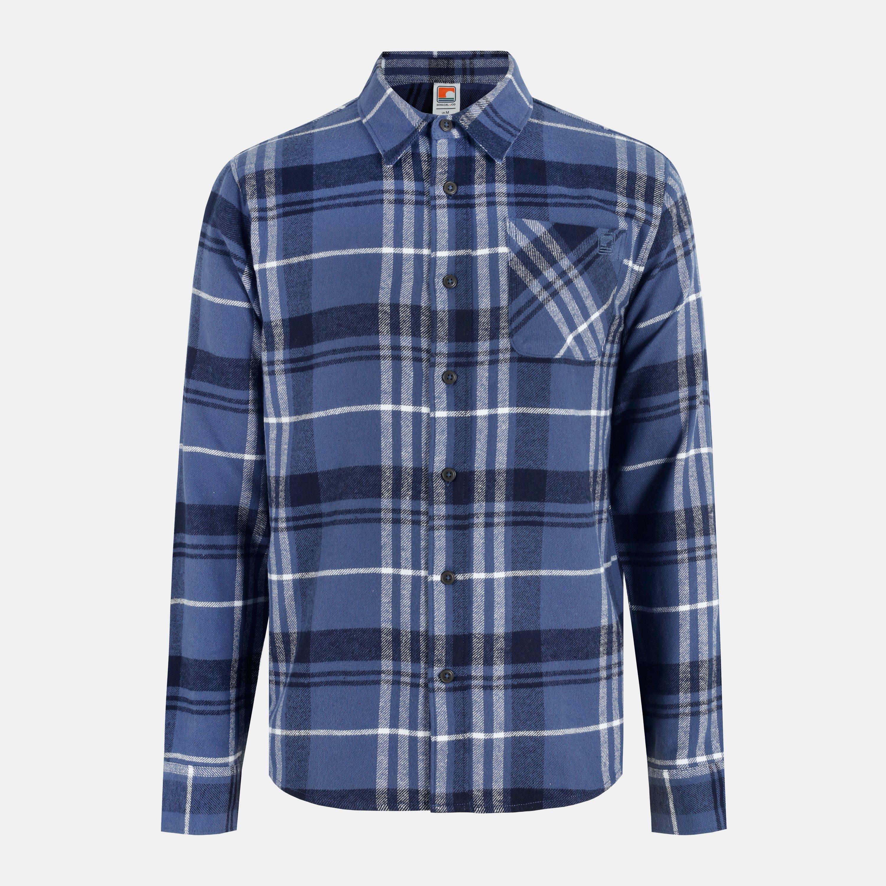 Navy - SoulCal - Men's Soul Check Long-Sleeve Patterned Shirt - 1