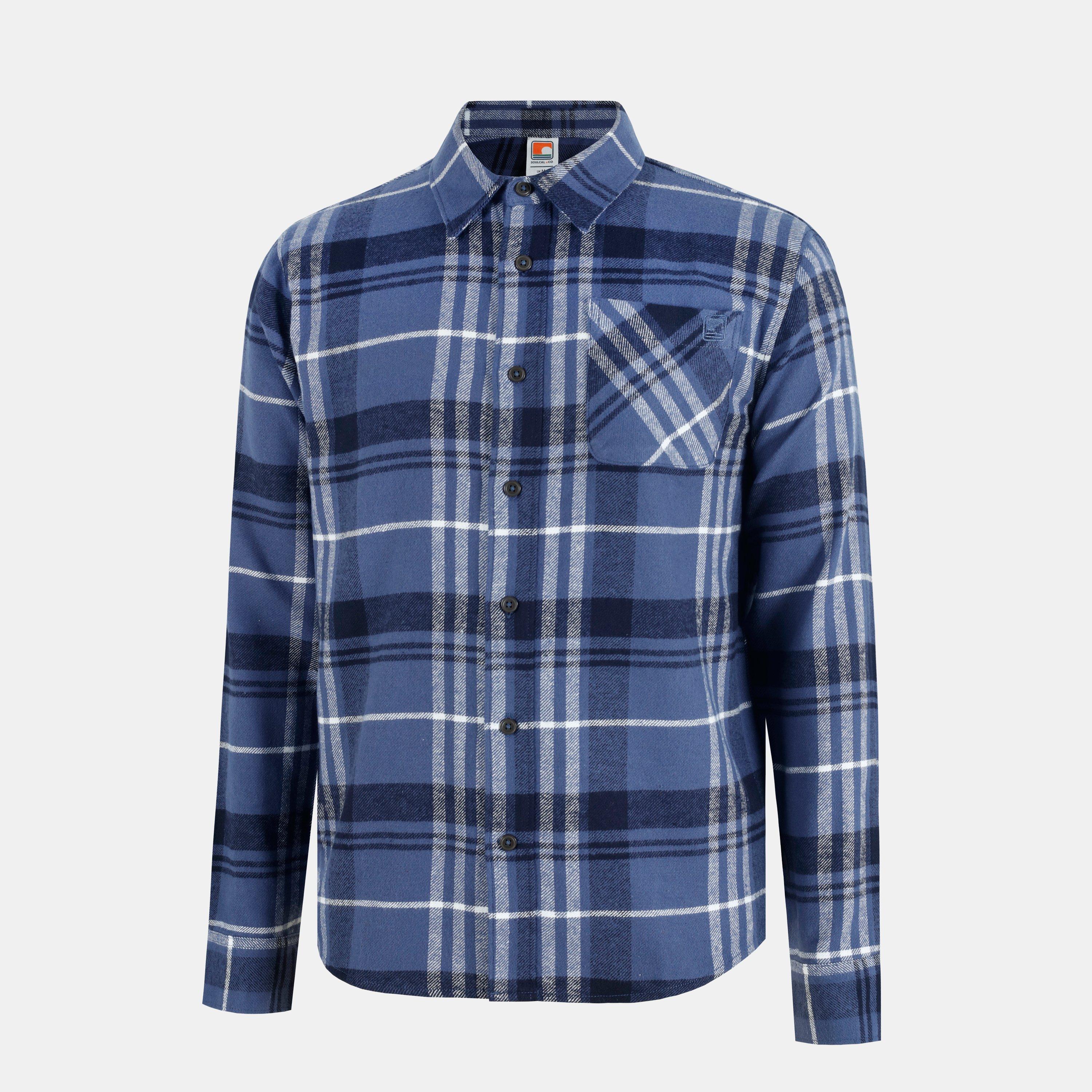 Marineblau - SoulCal - Soul Check Long-Sleeve Patterned Shirt - 3