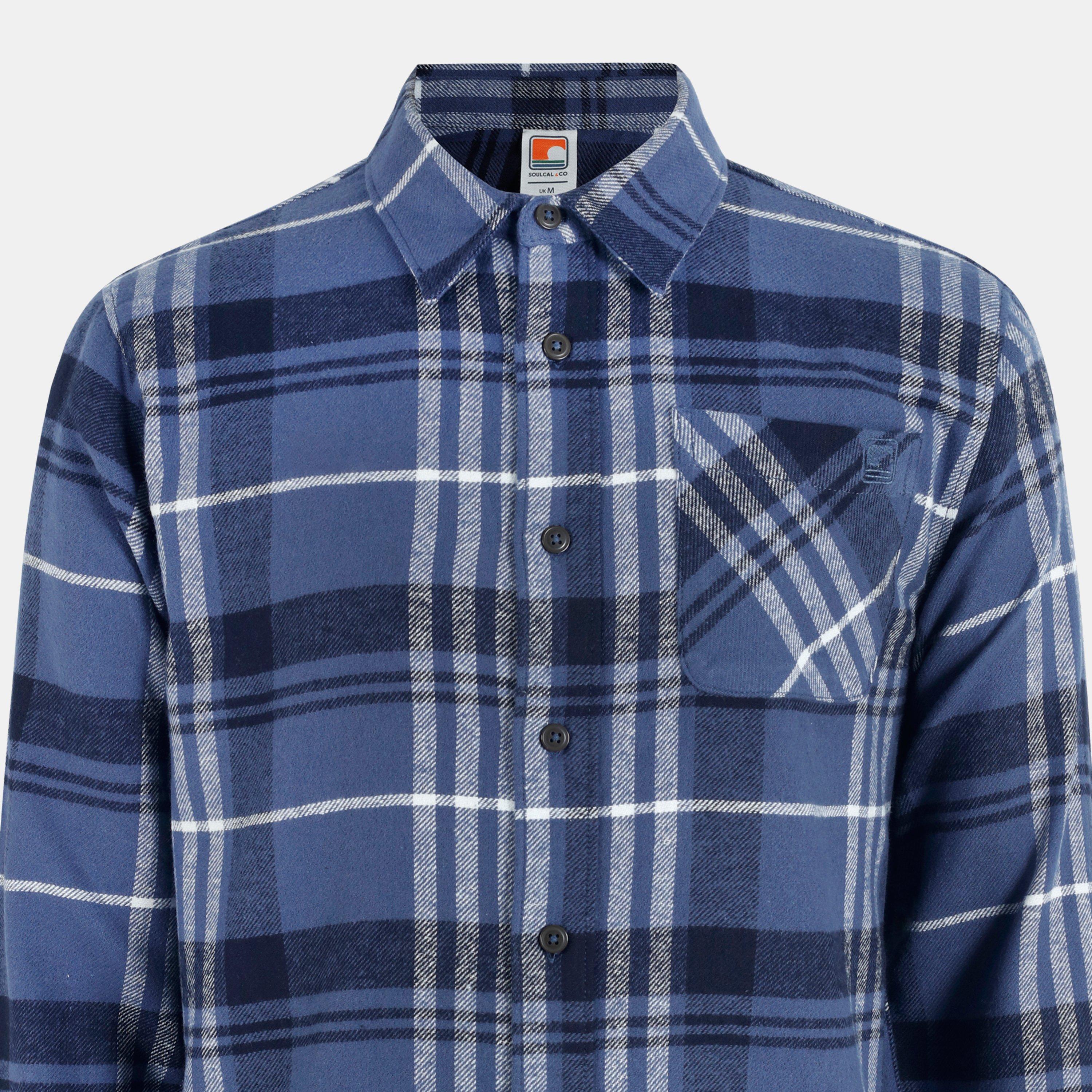 Marineblau - SoulCal - Soul Check Long-Sleeve Patterned Shirt - 4