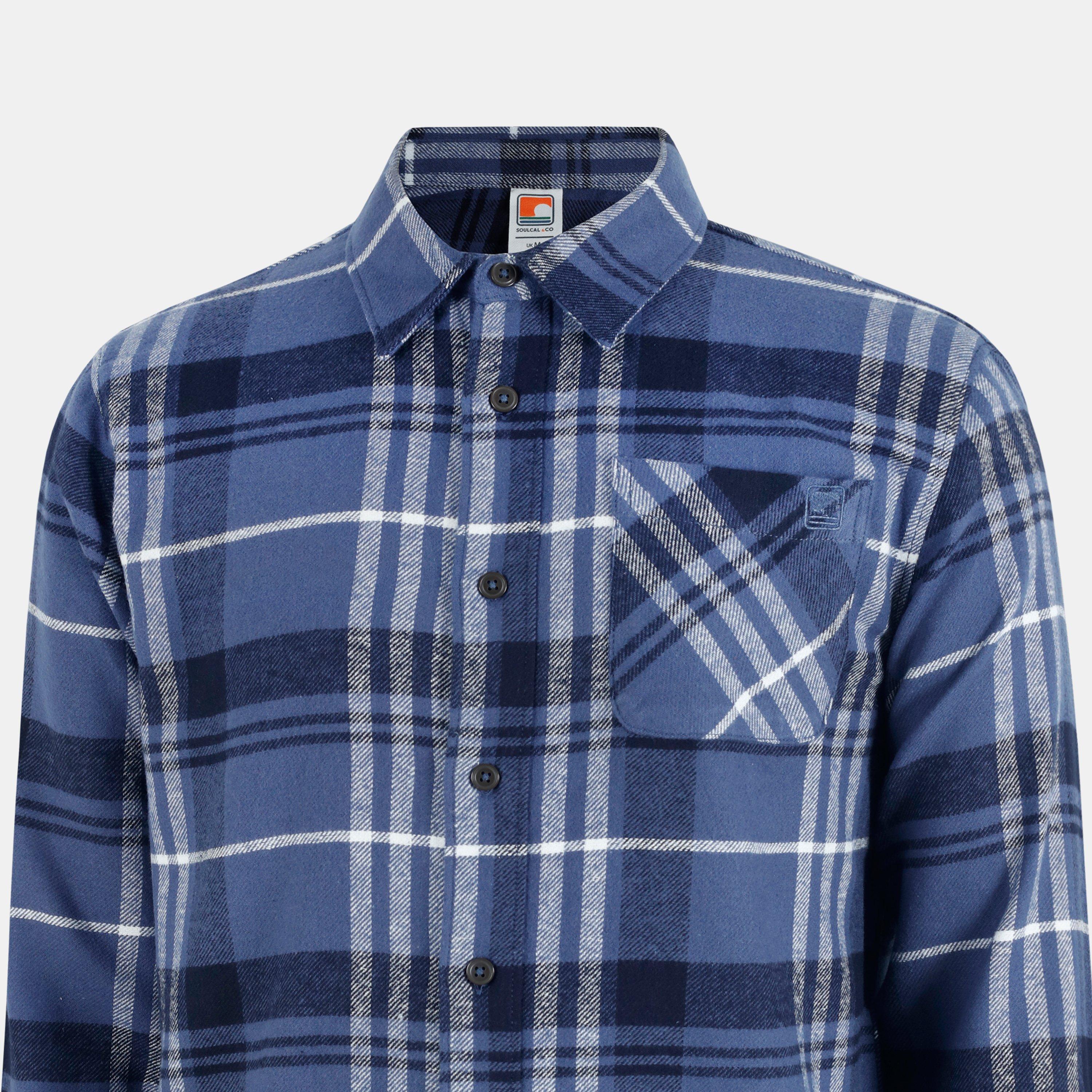 Marineblau - SoulCal - Soul Check Long-Sleeve Patterned Shirt - 5