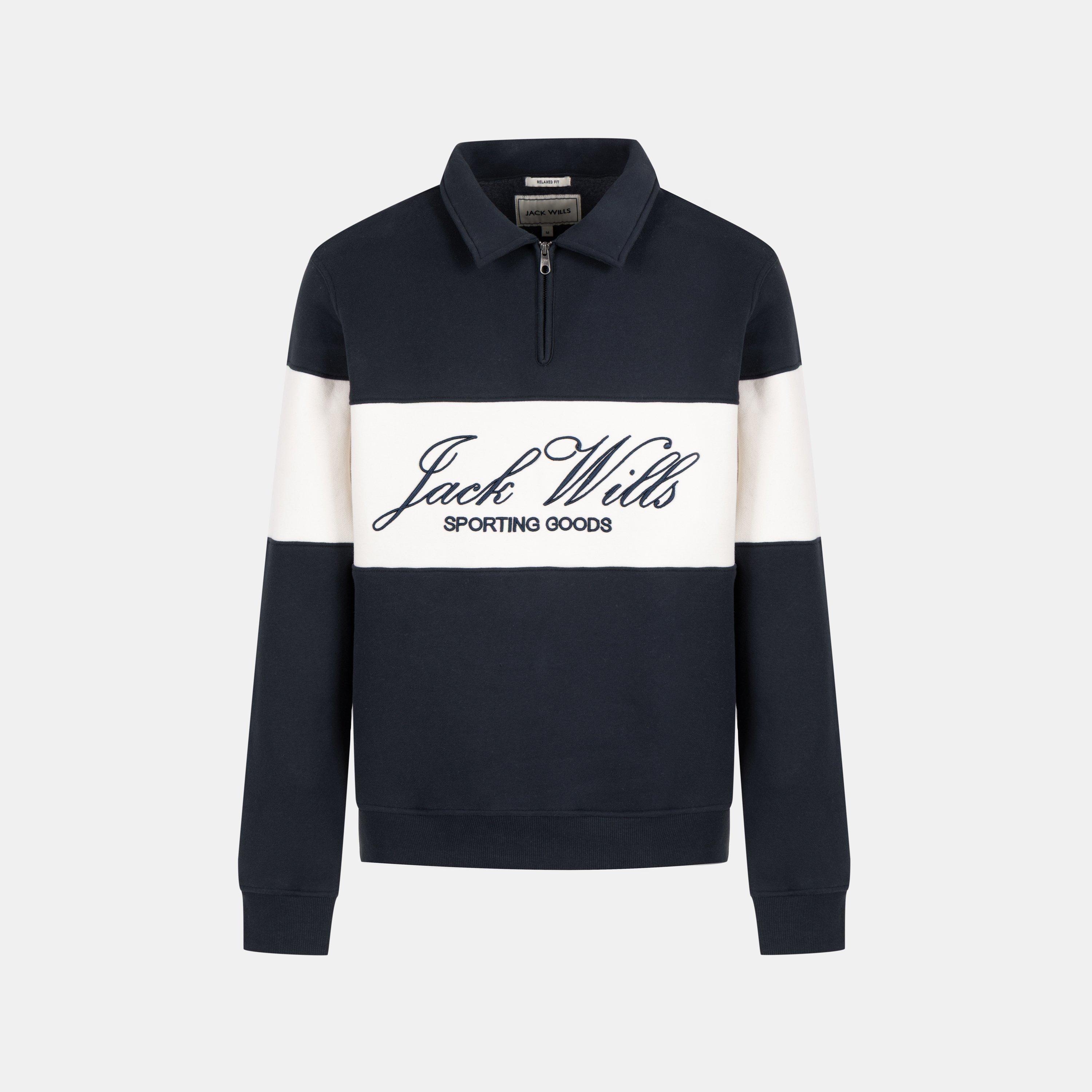 Navy - Jack Wills - JW Twill 1/4 Zip Sn64 - 1
