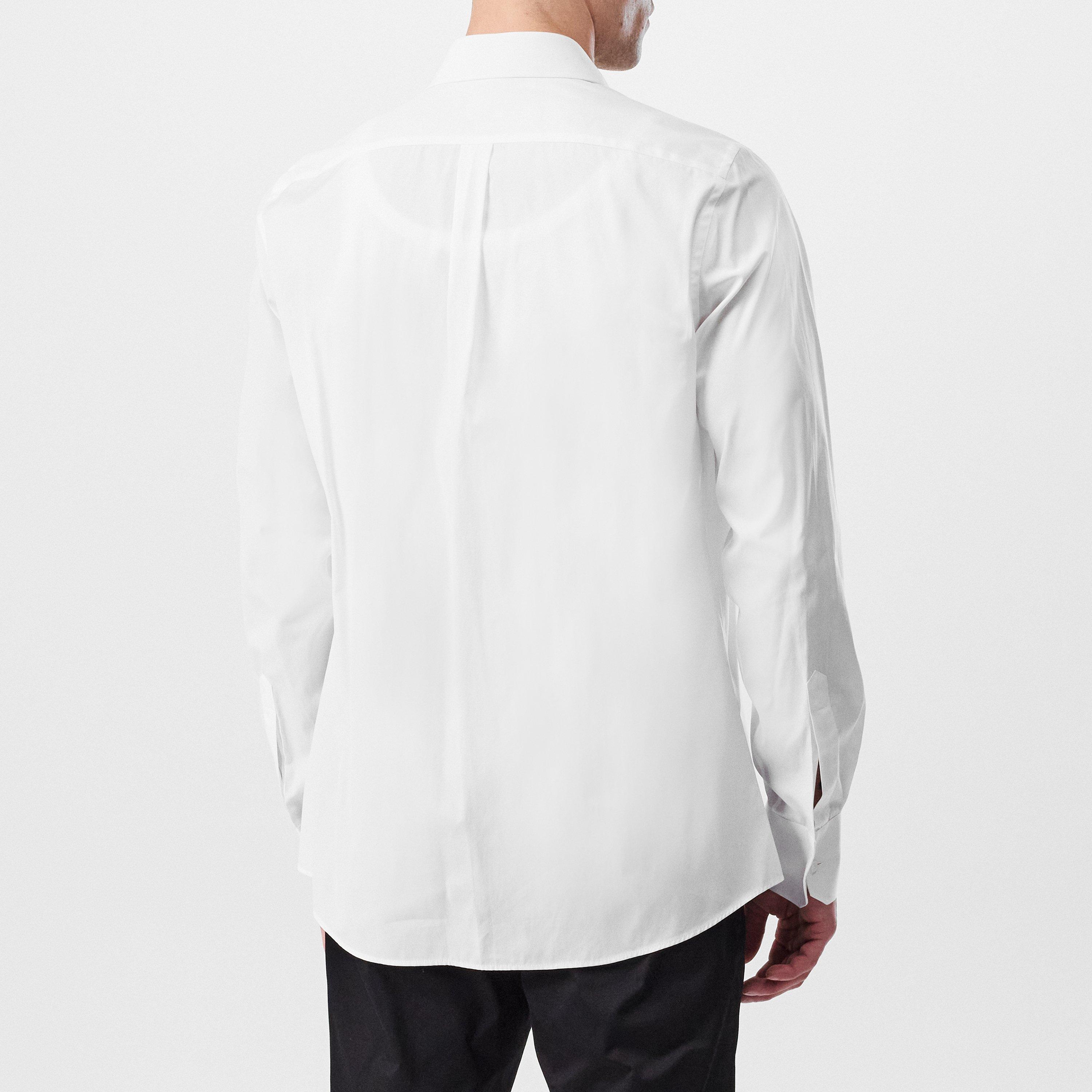White - Dolce and Gabbana - Crest Long Sleeve Shirt - 3