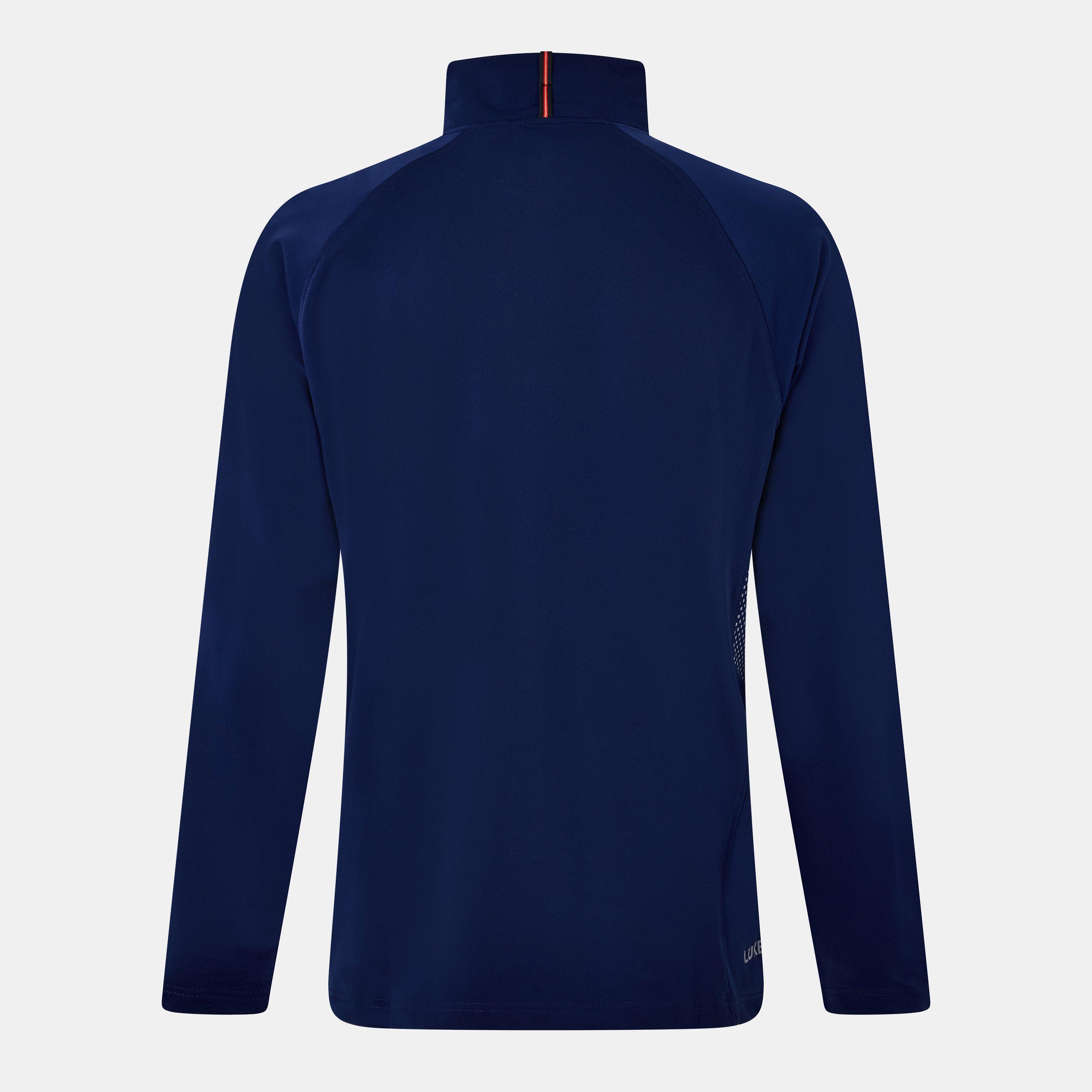 Navy - Luke - Men's 1/4 Zip Funnel Fleece - 2