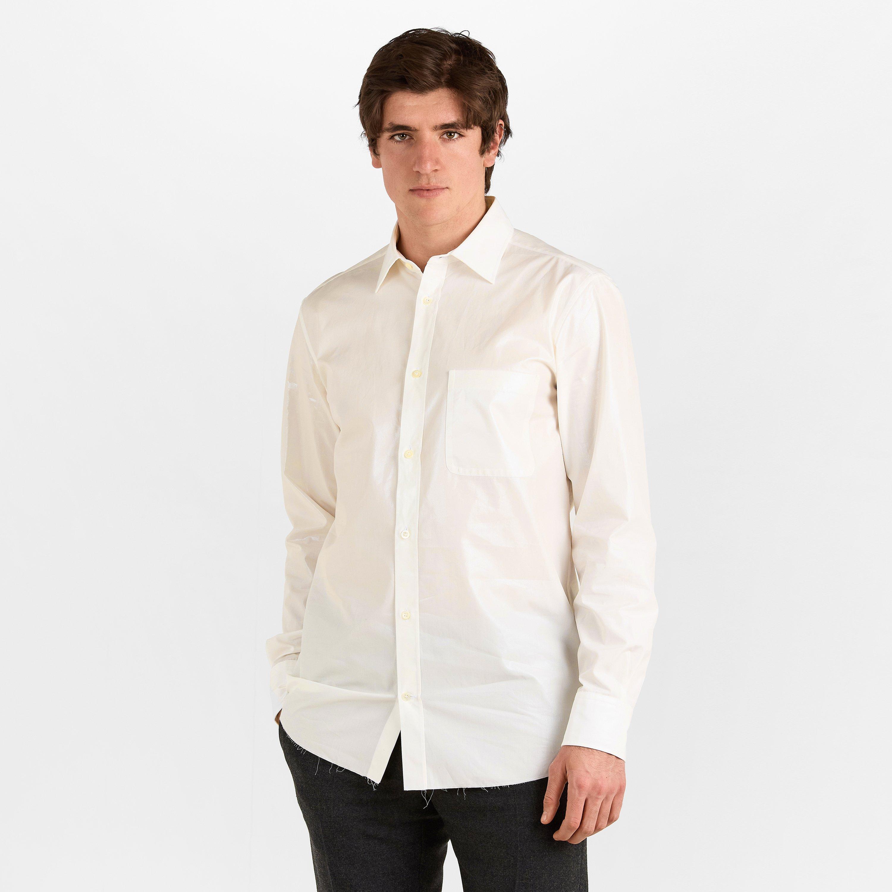 Off White - Maison Margiela - Men's Cotton Long Sleeve Oxford Shirt - 3