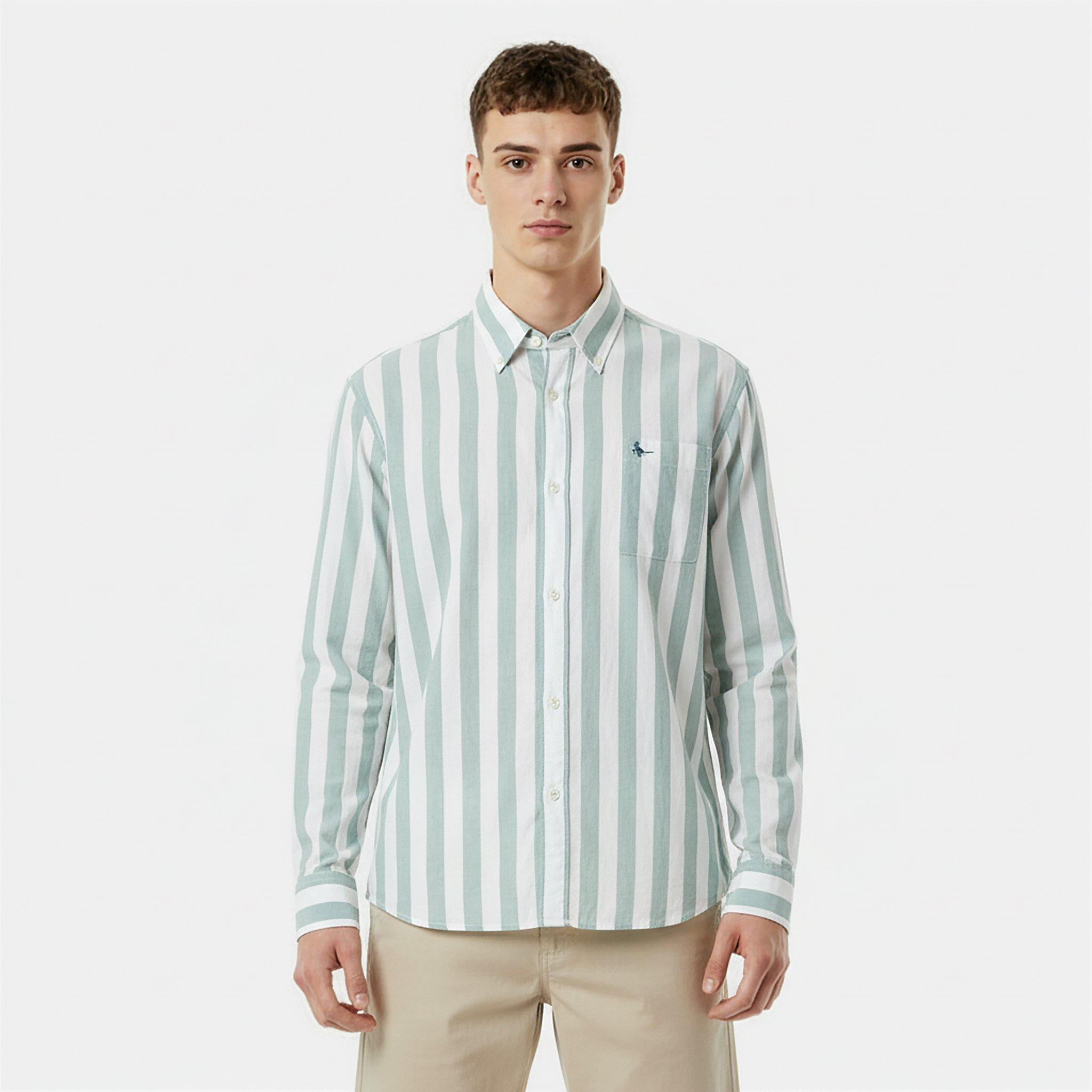 White/Green - Jack Wills - Stripe Long Sleeve Shirt - 3