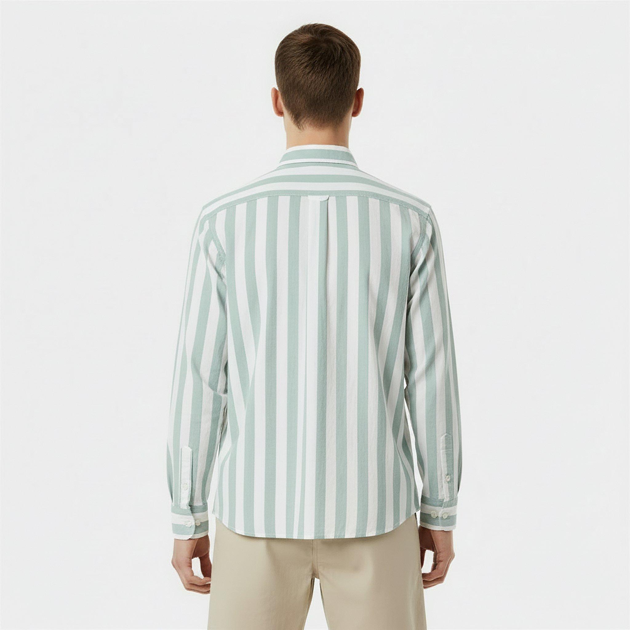 White/Green - Jack Wills - Stripe Long Sleeve Shirt - 4