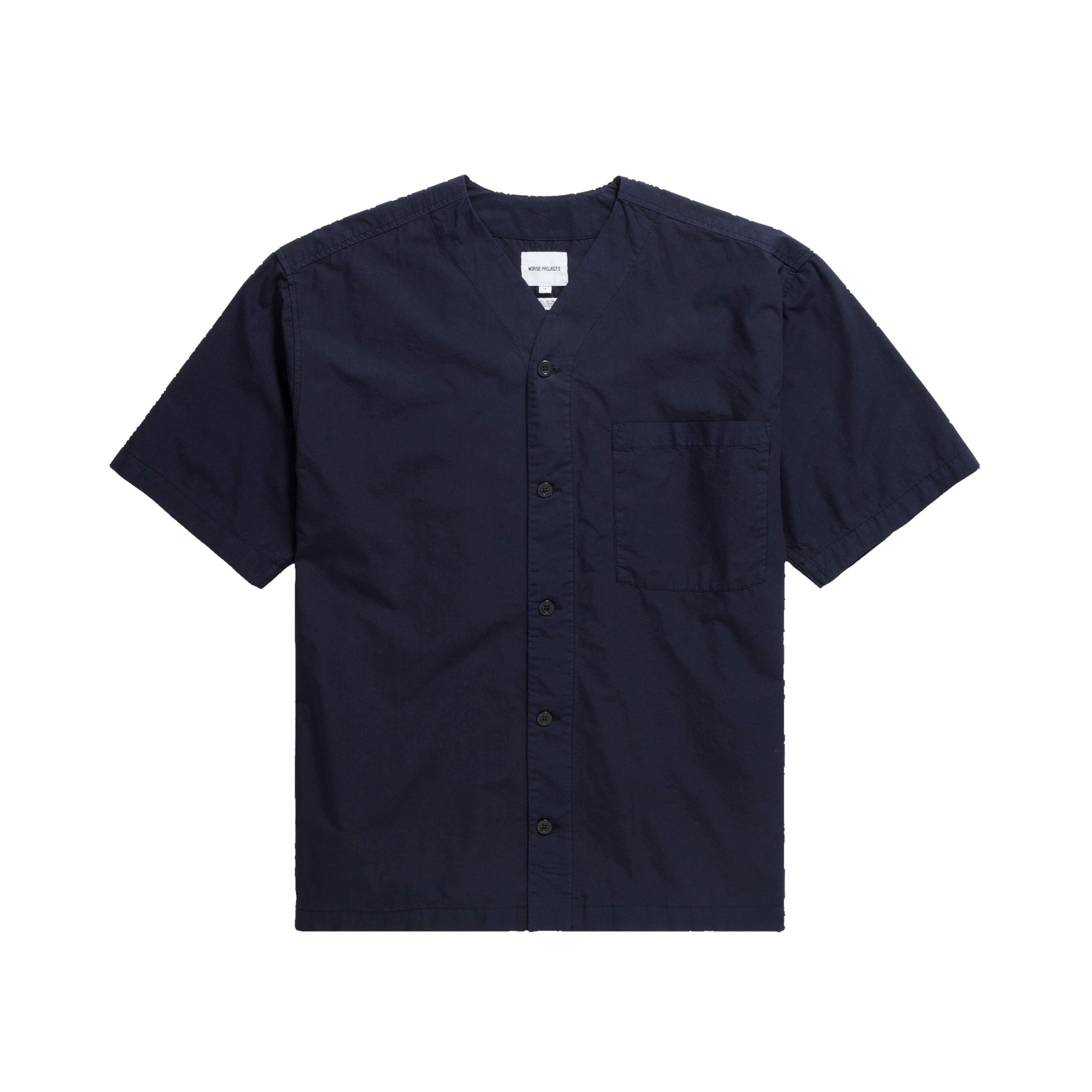 Dark Navy 7004 - Norse Projects - Men's Erwin Short-Sleeve Plain Shirt - 5