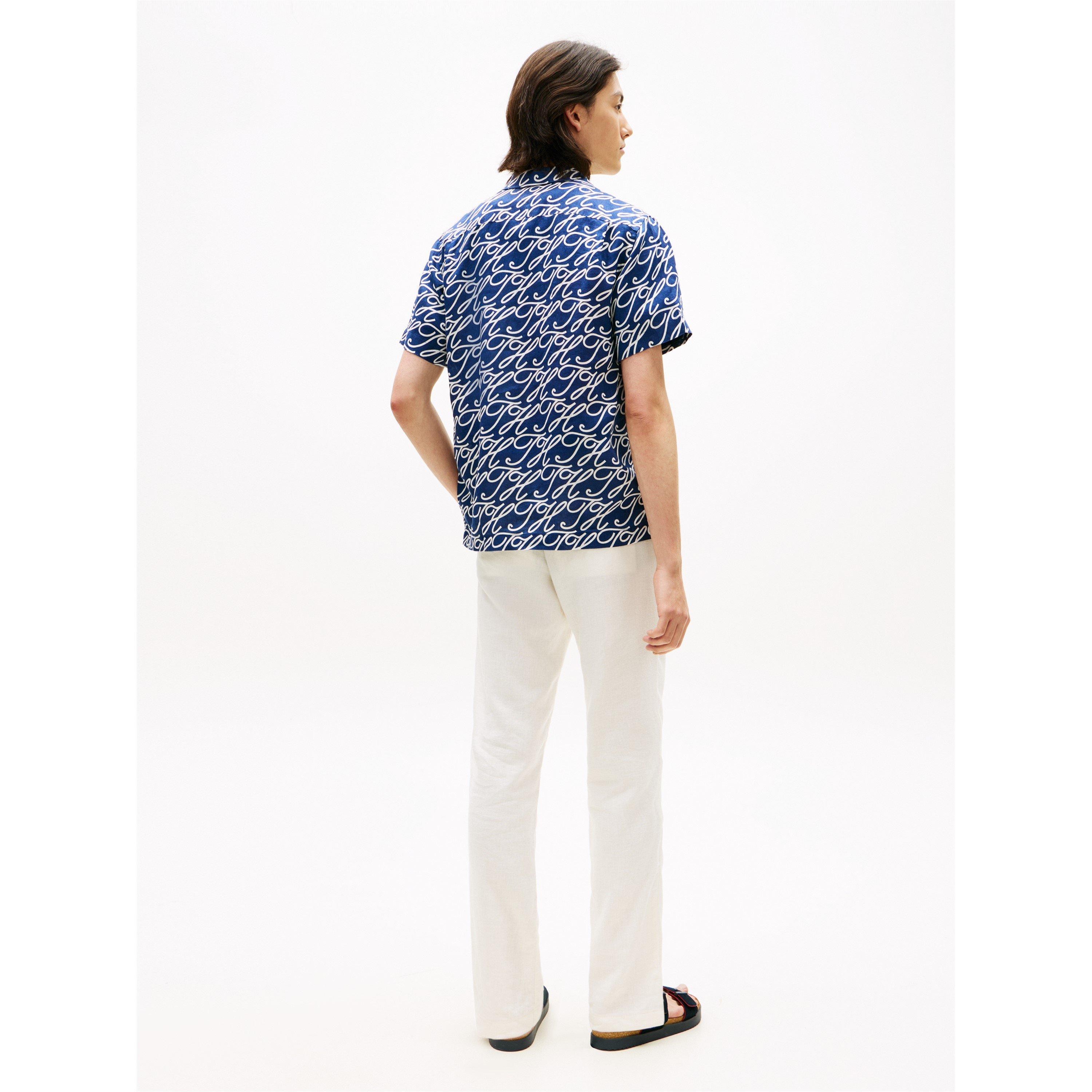 Preppy Navy/AOP - Tommy Hilfiger - Tommy LinenScriptSht Sn63 - 5