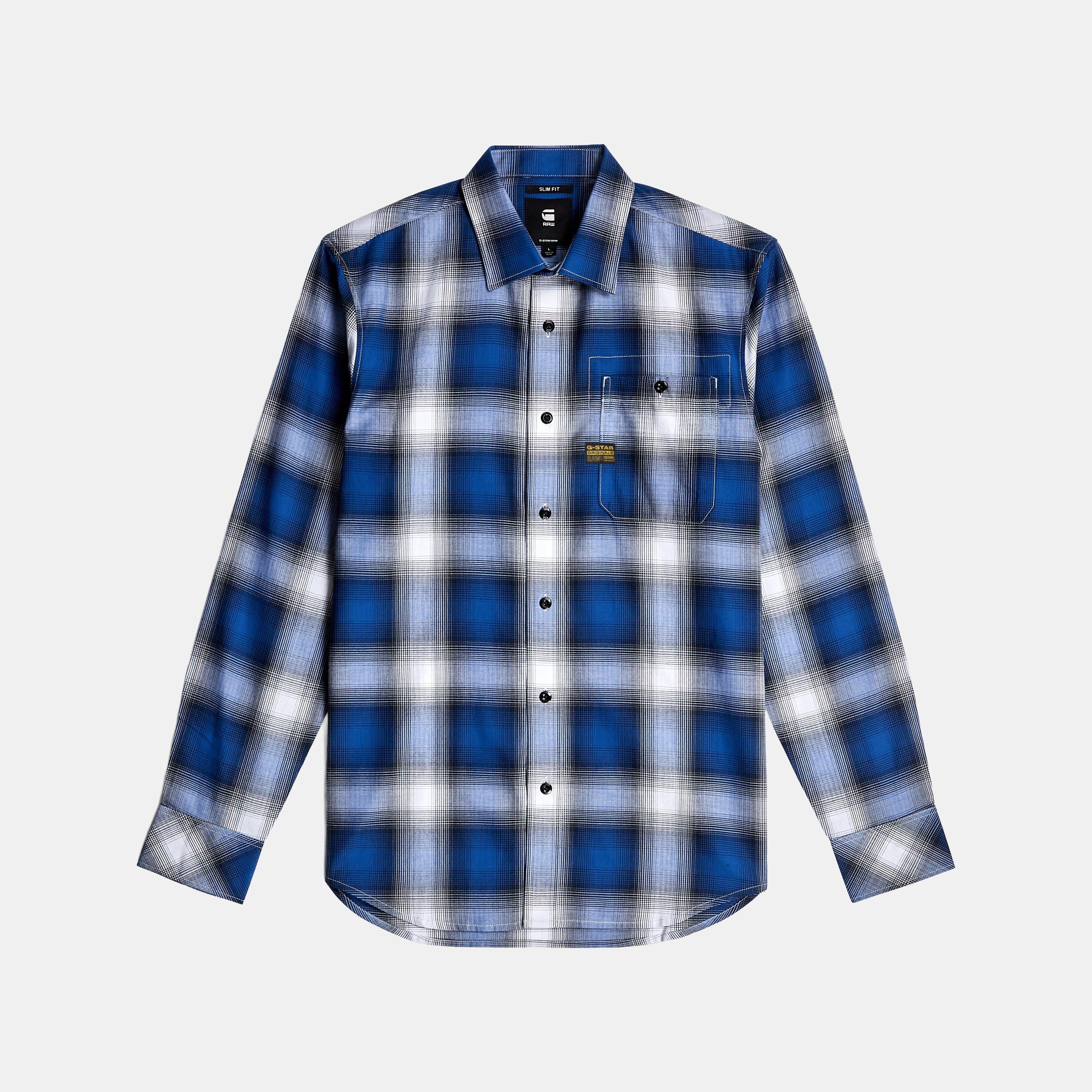 Deep Blue - G Star - Men's Long Sleeve Plain Shirt - 1