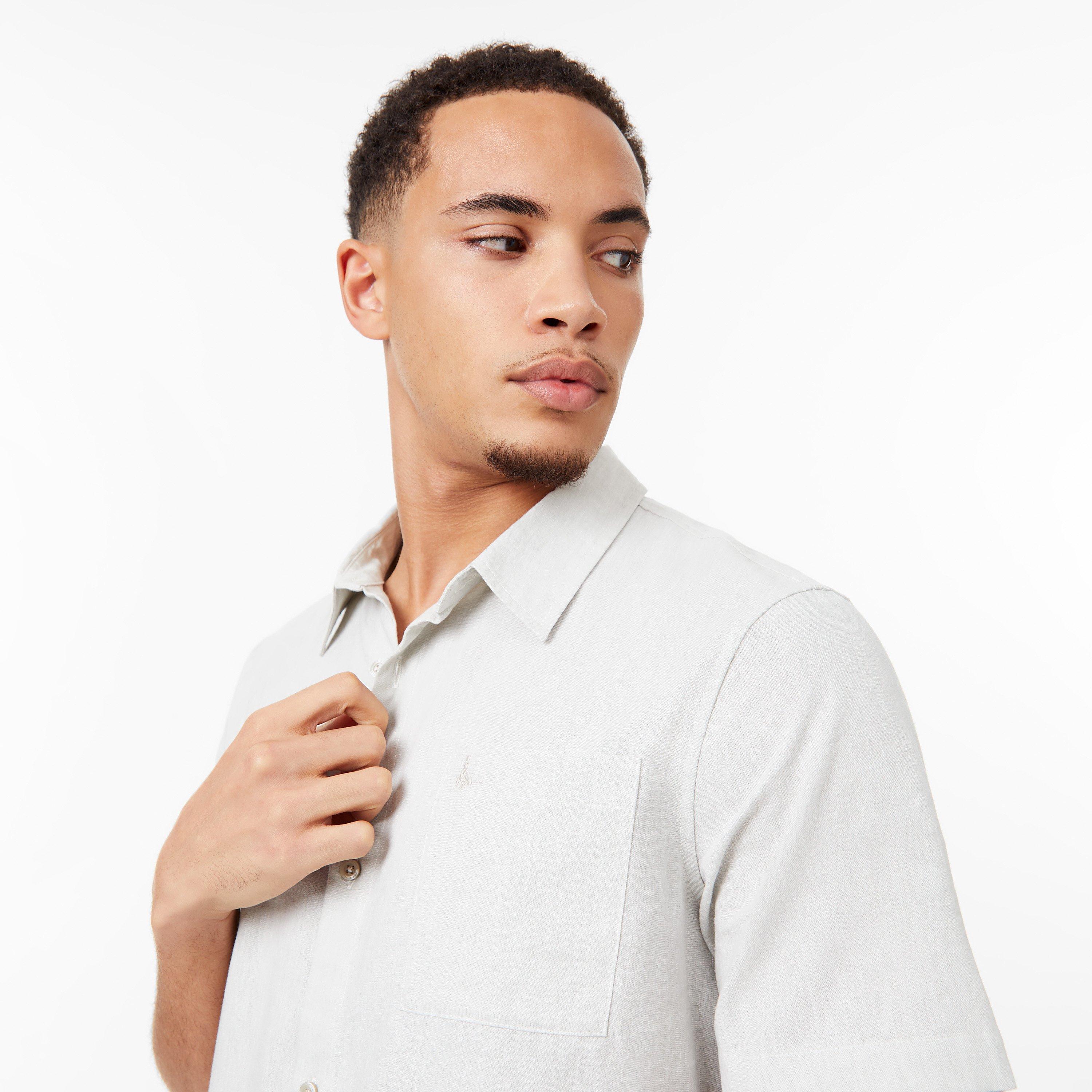 Chalk - Jack Wills - Short Sleeve Linen Shirt - 3